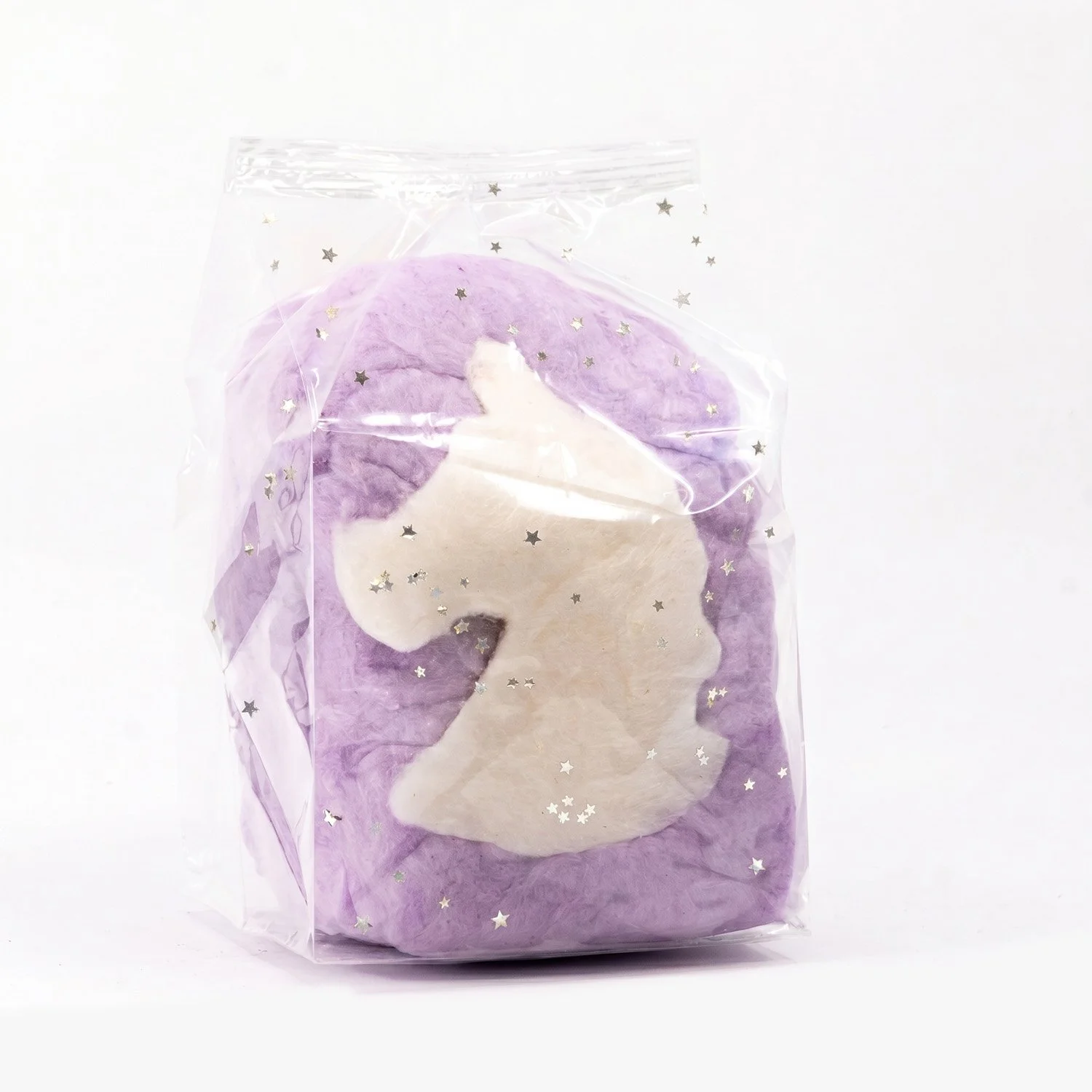 a unicorn cotton candy favor bag with edible glitter