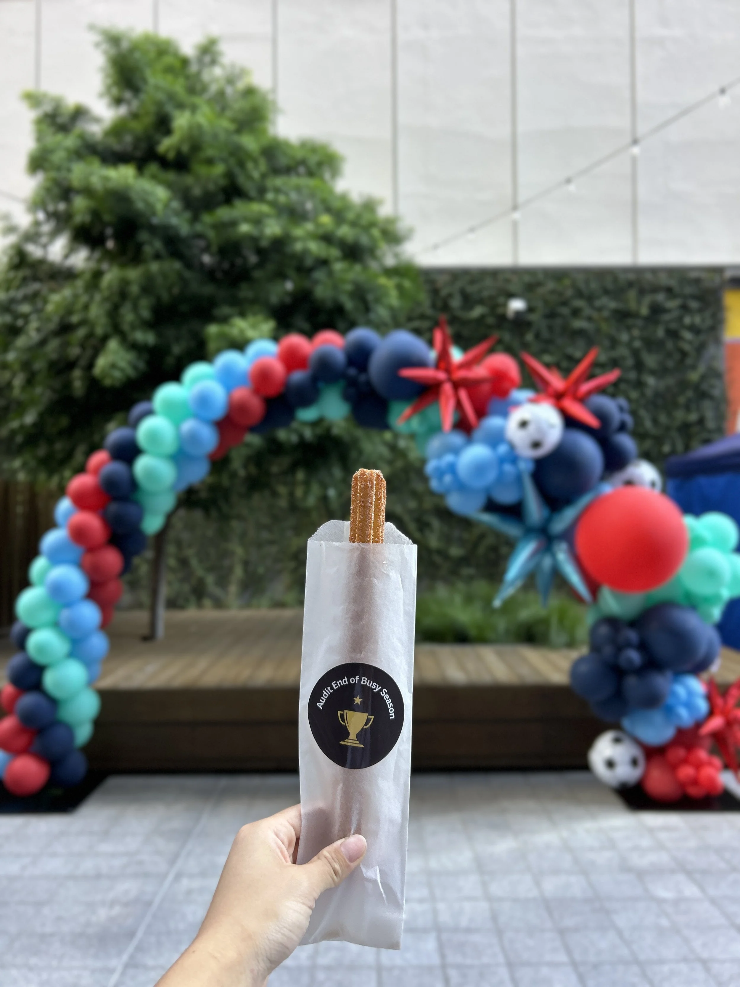 Fresh churros served at a KPMG end-of-season team event