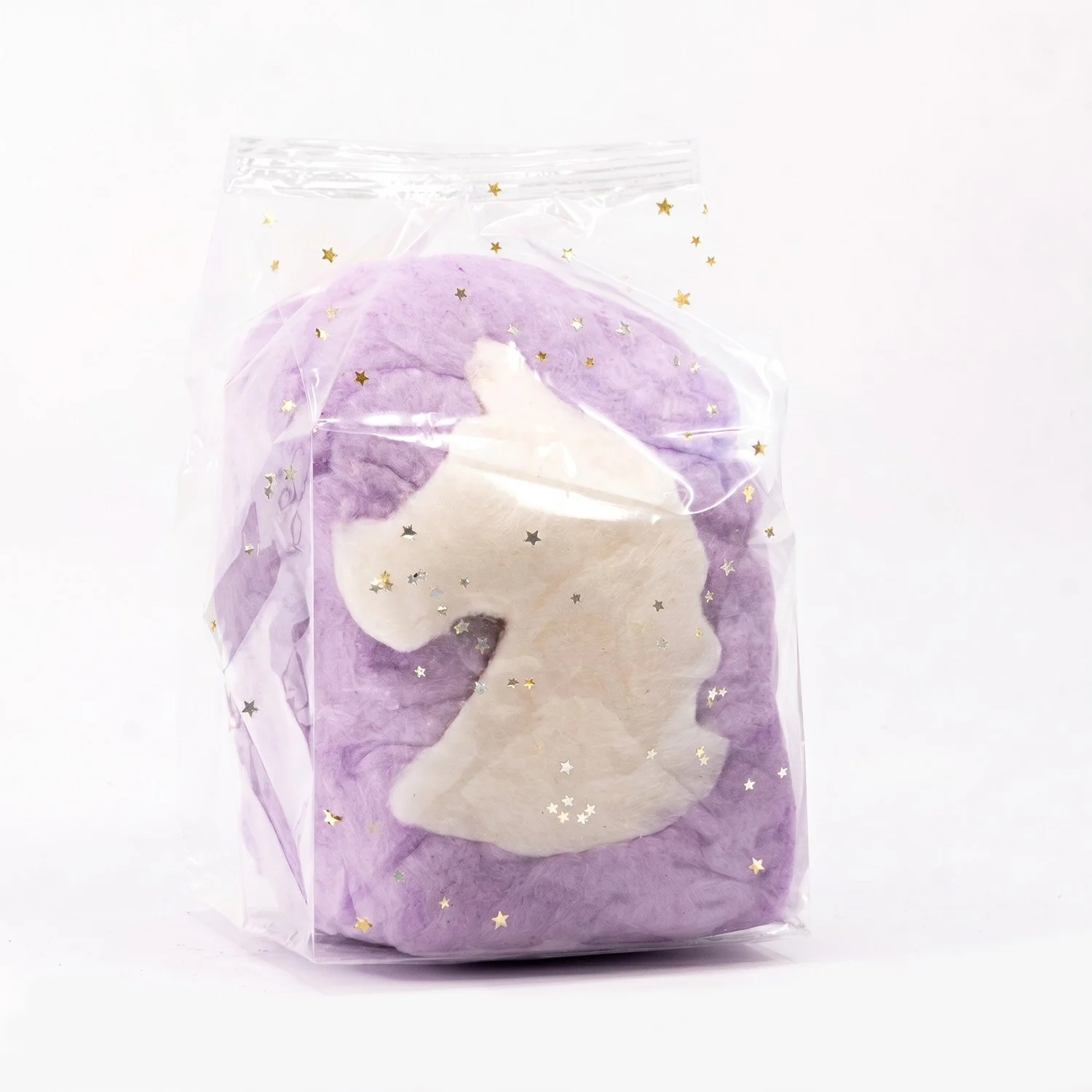 a unicorn cotton candy favor bag with edible glitter