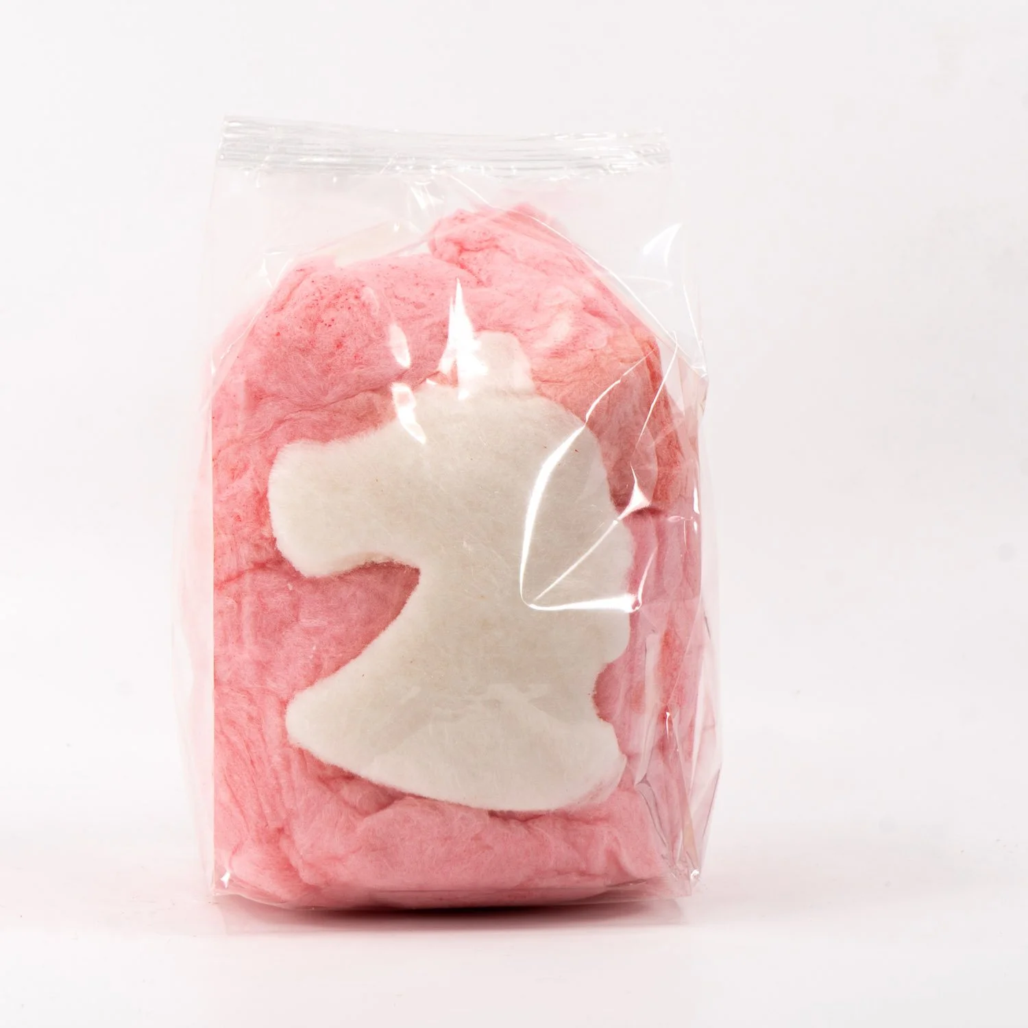 a pink unicorn cotton candy favor bag