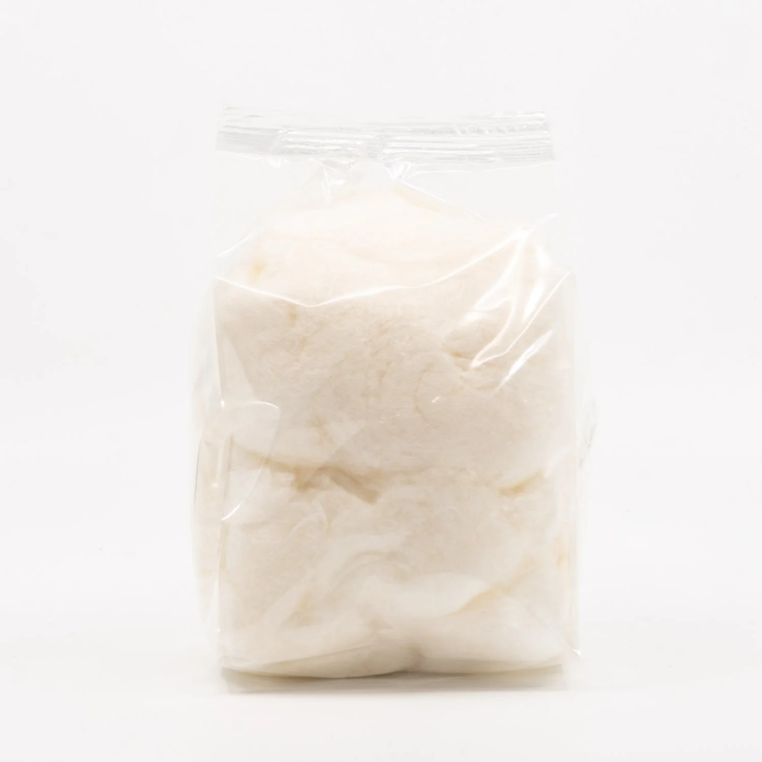 2.5 ounce white cotton candy in a bag