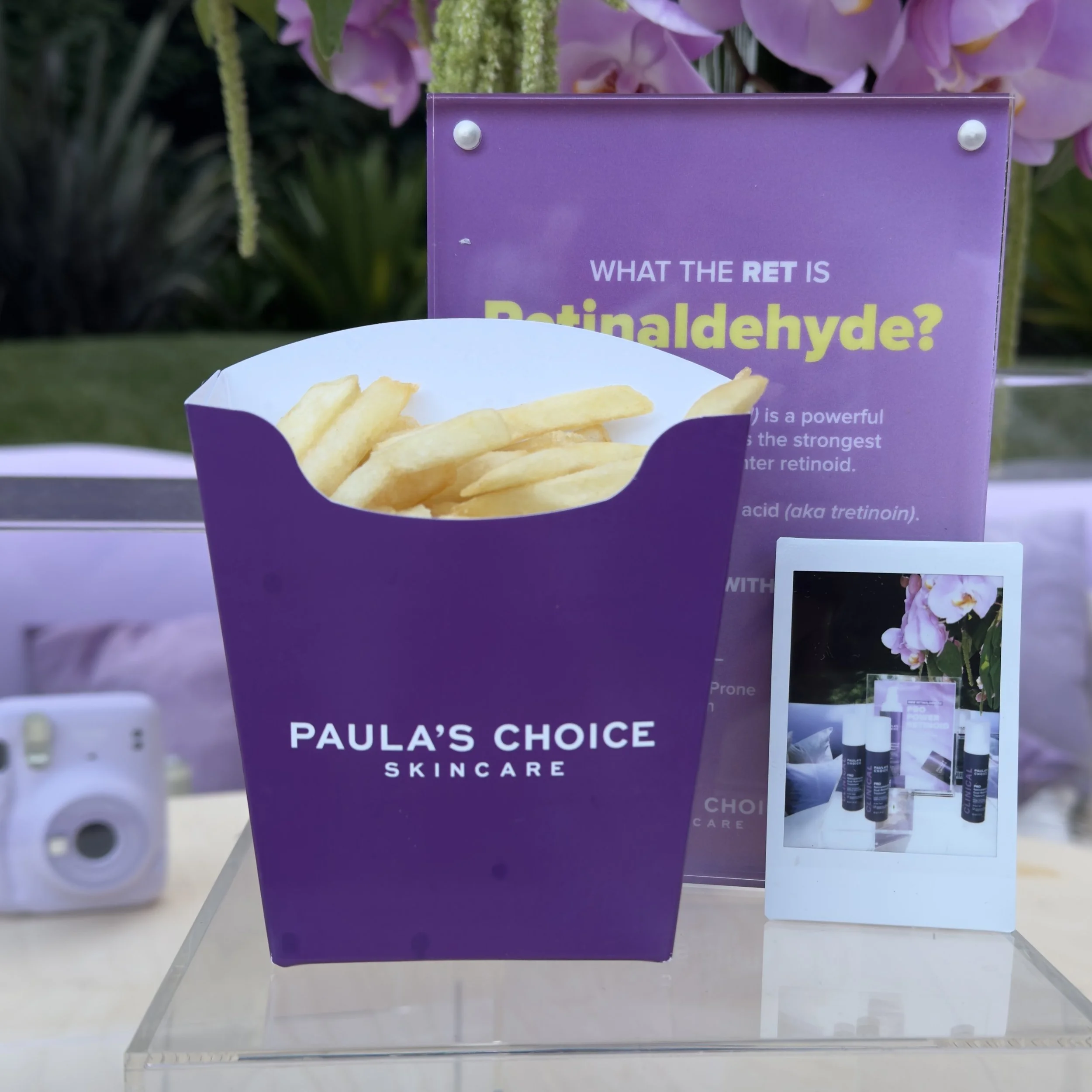 French fries in a custom Paula's Choice printed box for fry catering activation - The Jolly Sheep