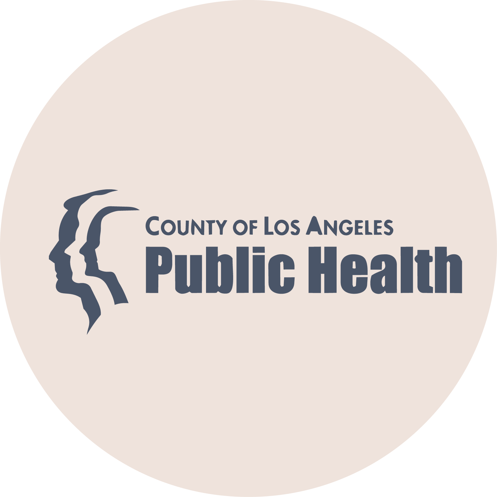 A badge with the Los Angeles county health department logo.
