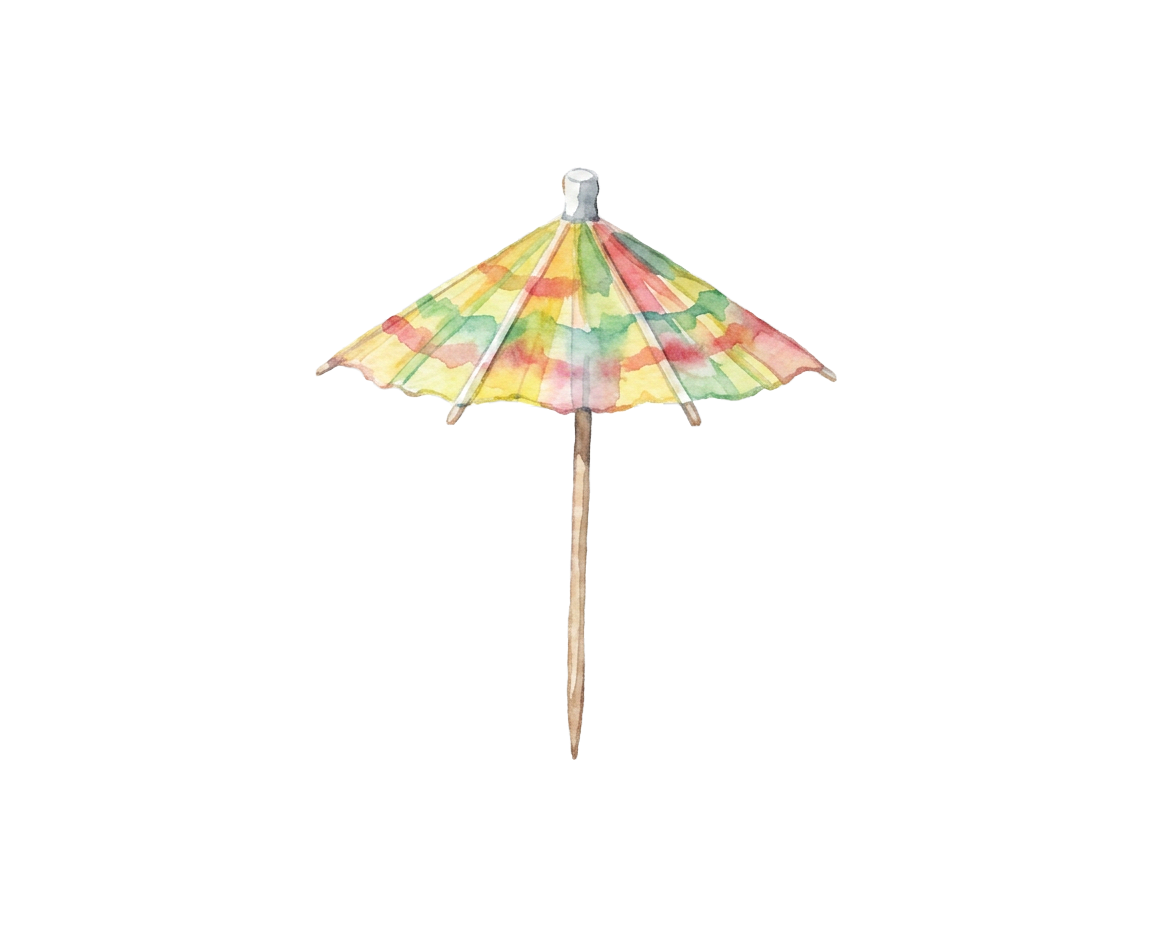 a small garnish umbrella