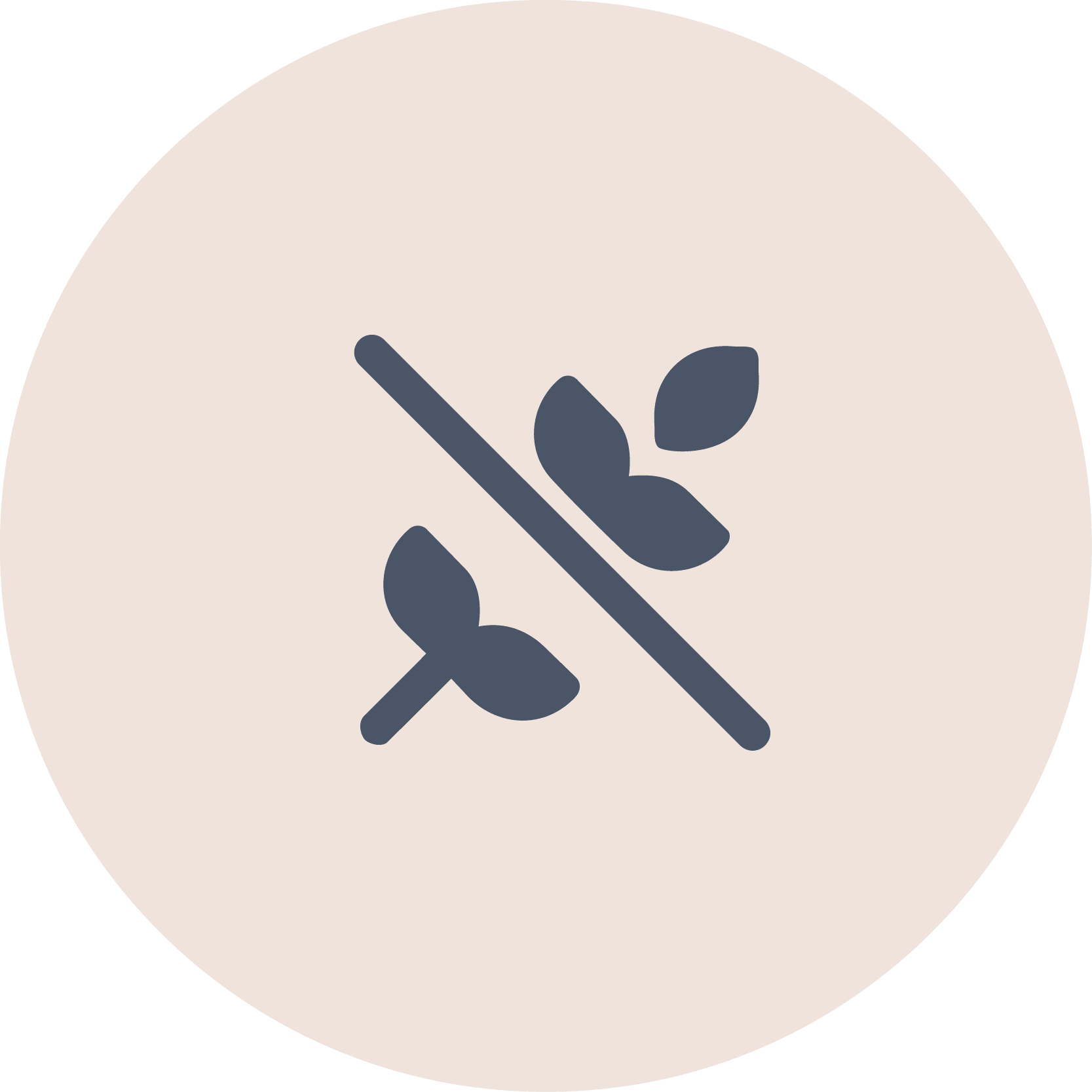 A wheat stalk with a slash indicating gluten-free.