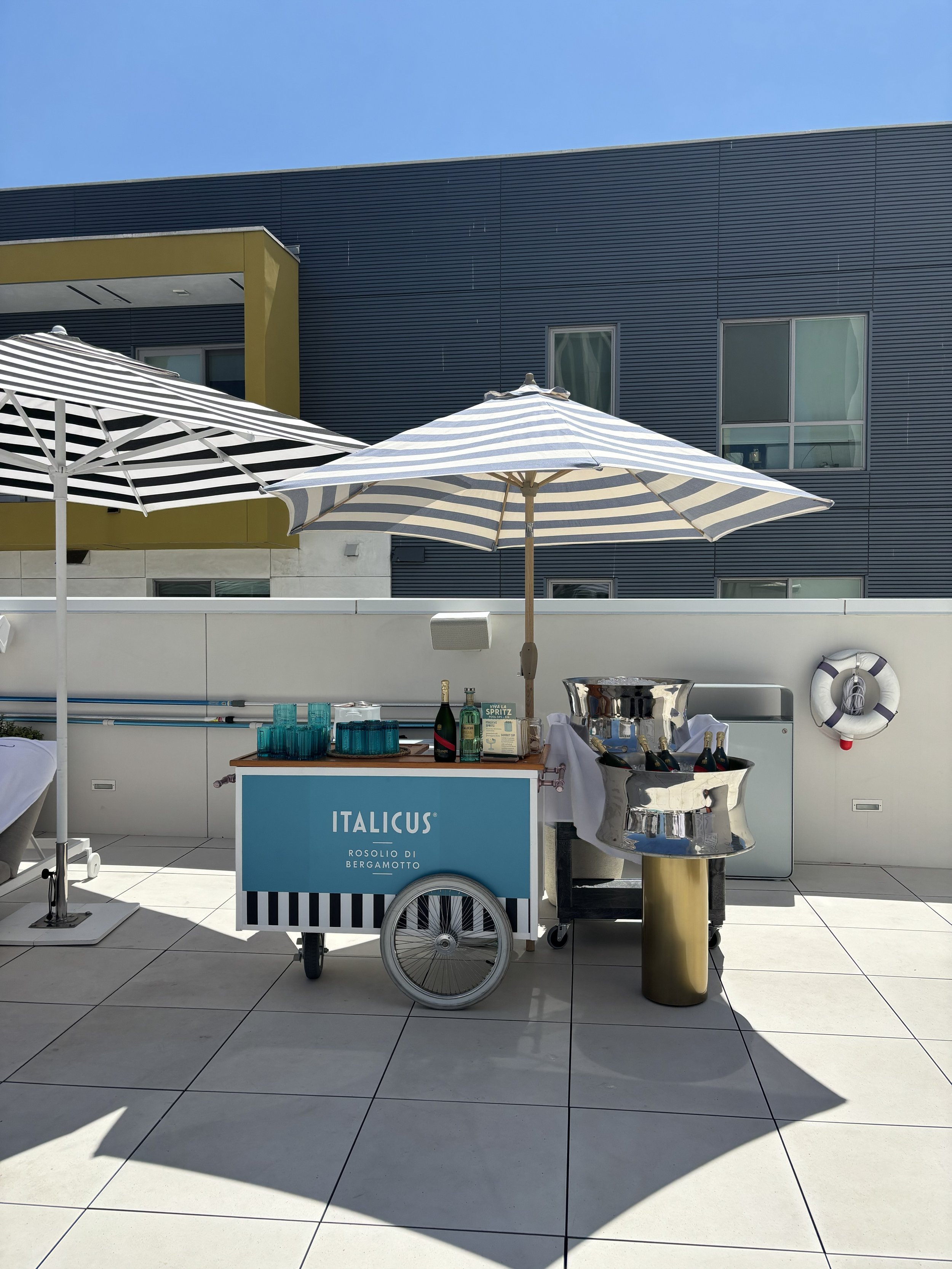 A photo of an Italicus brand activation with The Jolly Sheep gelato cart in custom branding