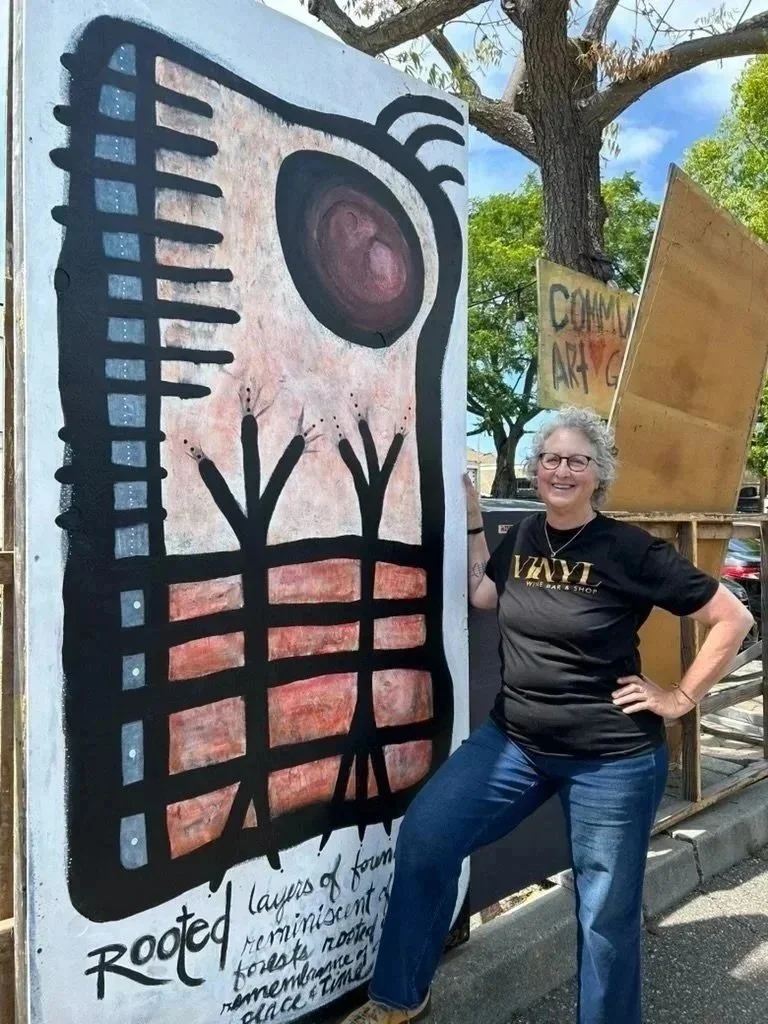Rooted - a mural in Webster Park  Alameda