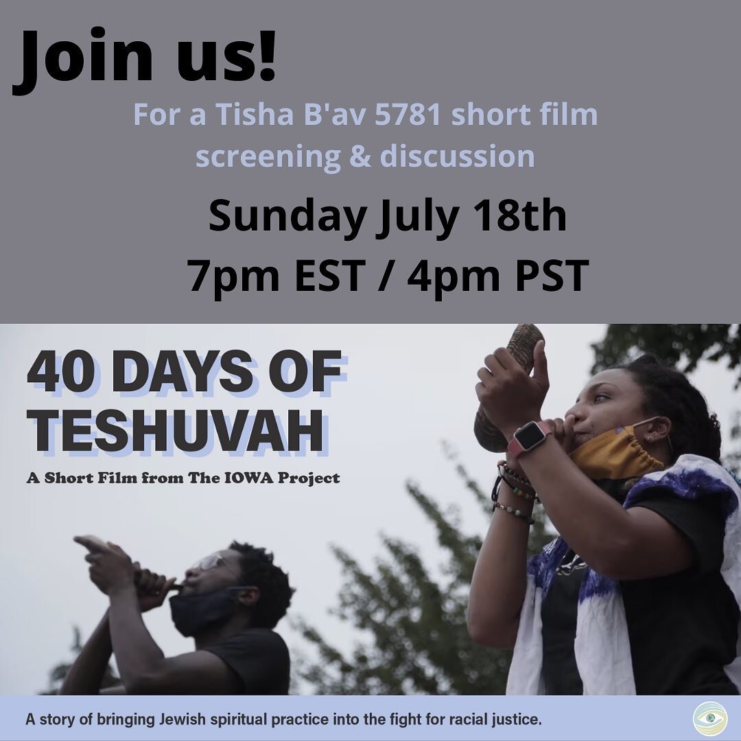 Join us for a short film screening of 40 Days of Teshuva co-presented by @jocmishpacha and @hinenubaltimore this Sunday at 7pm EST / 4pm PST
Link in bio to register for zoom link!
✨
Last summer, Yehudah Webster @sirhuda and Jews for Racial and Econom