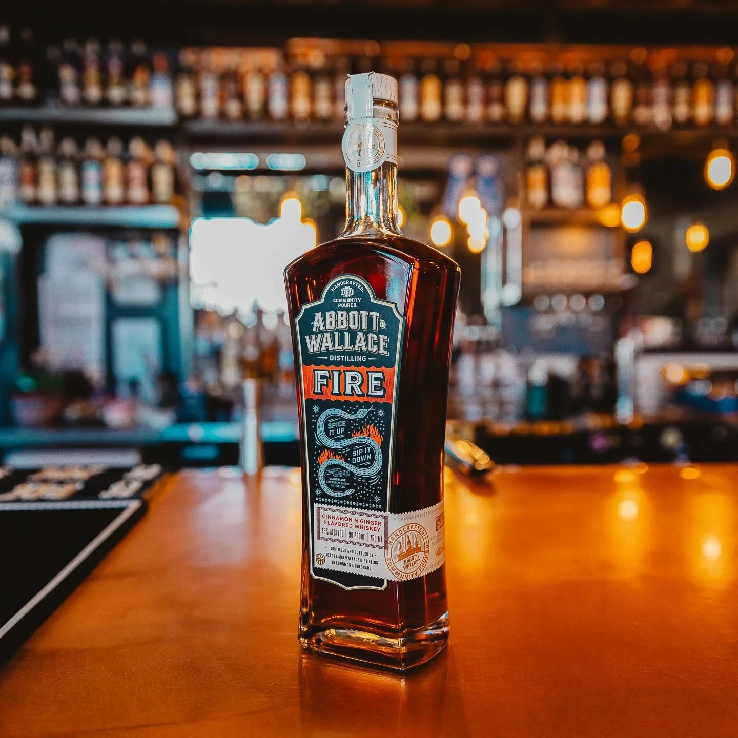 Time to get into the Halloween Spirit! Fire is an aged whiskey blended with natural dried cinnamon and ginger root that delivers authentic spicy flavor. Think more cinnamon toast than red hots...from that other brand. Delicious in a fall cocktail or 