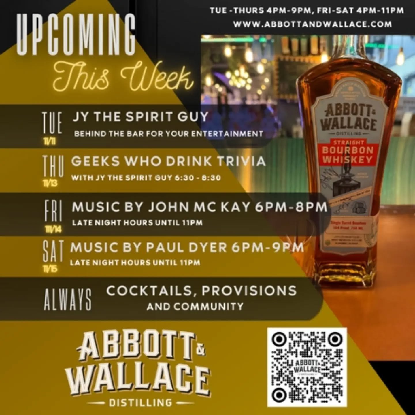 We have a full weekend of live music and activities planned! Head on down tonight to avoid the action and settle into a relaxing vibe. New Food Options dropping this week too!