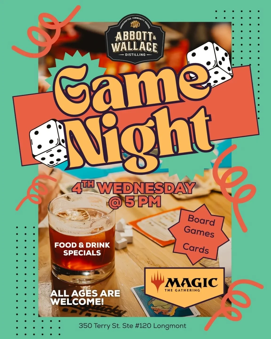 4th Wednesday is today, and it's Game Night at Abbott &amp; Wallace. $2 OFF Pizza and Pints of Beer. The fun starts at 5pm and goes all night, so don't feel rushed.