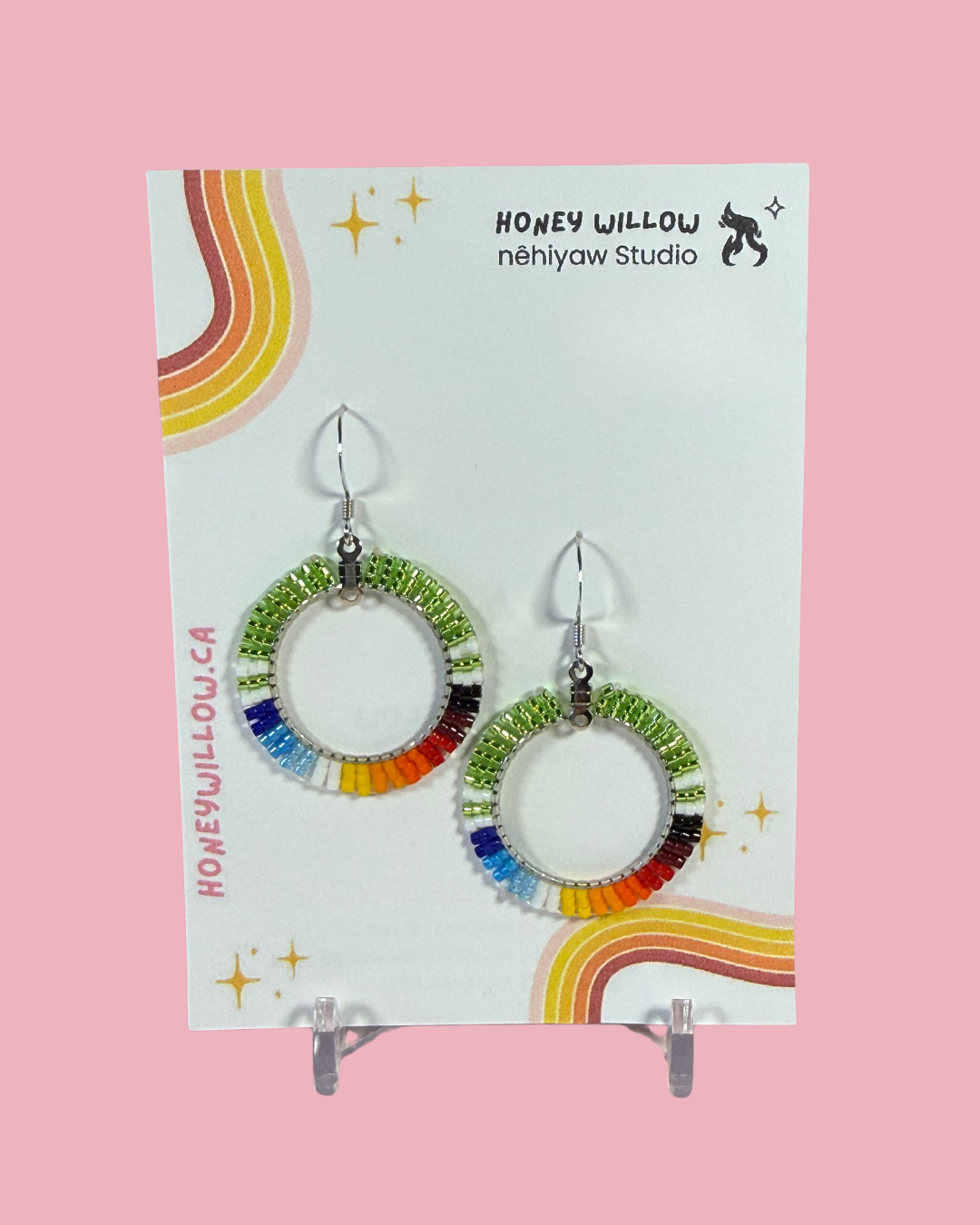 Shiny Green - Hoop Earrings