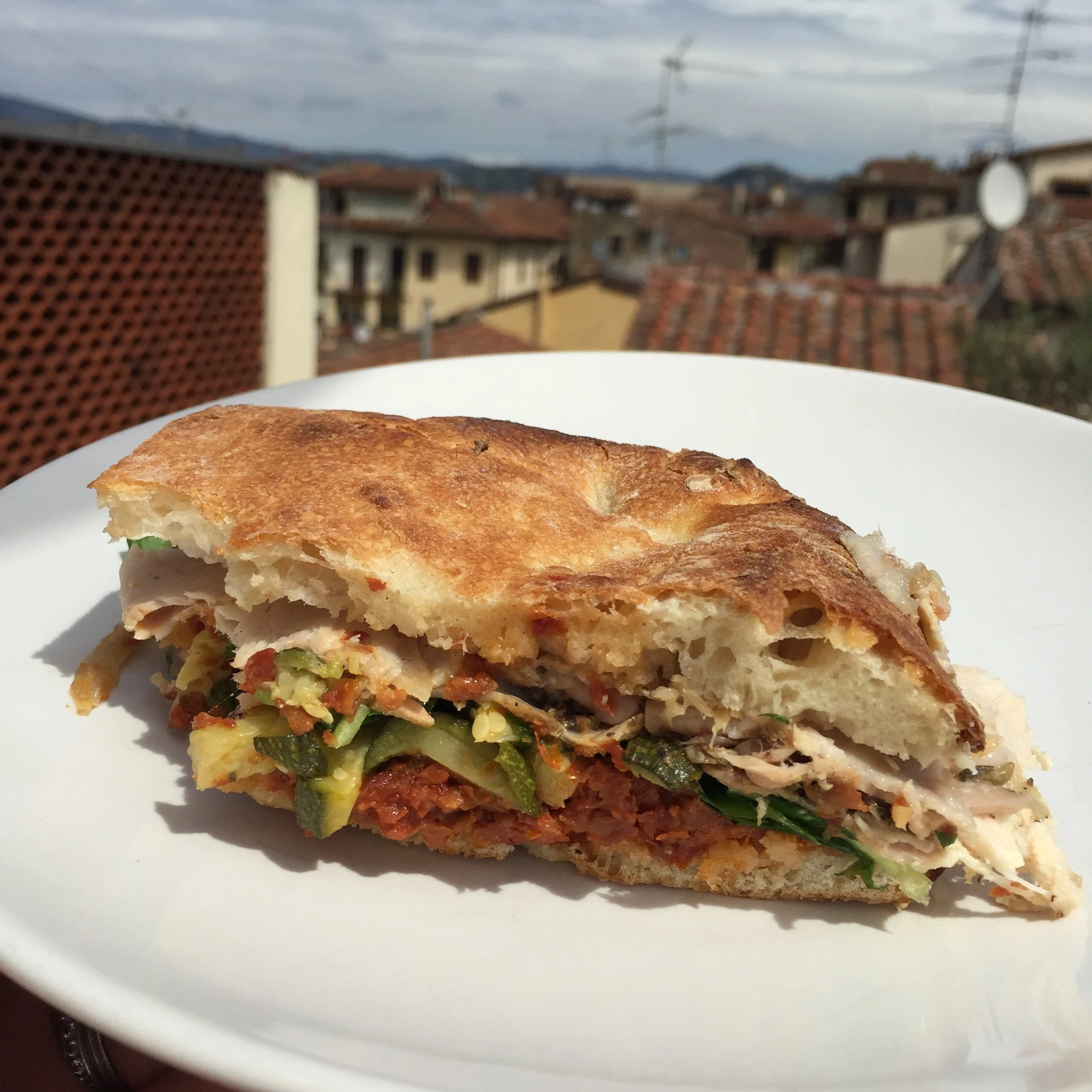 A delicious sandwich on a rooftop in Florence, Italy.JPG