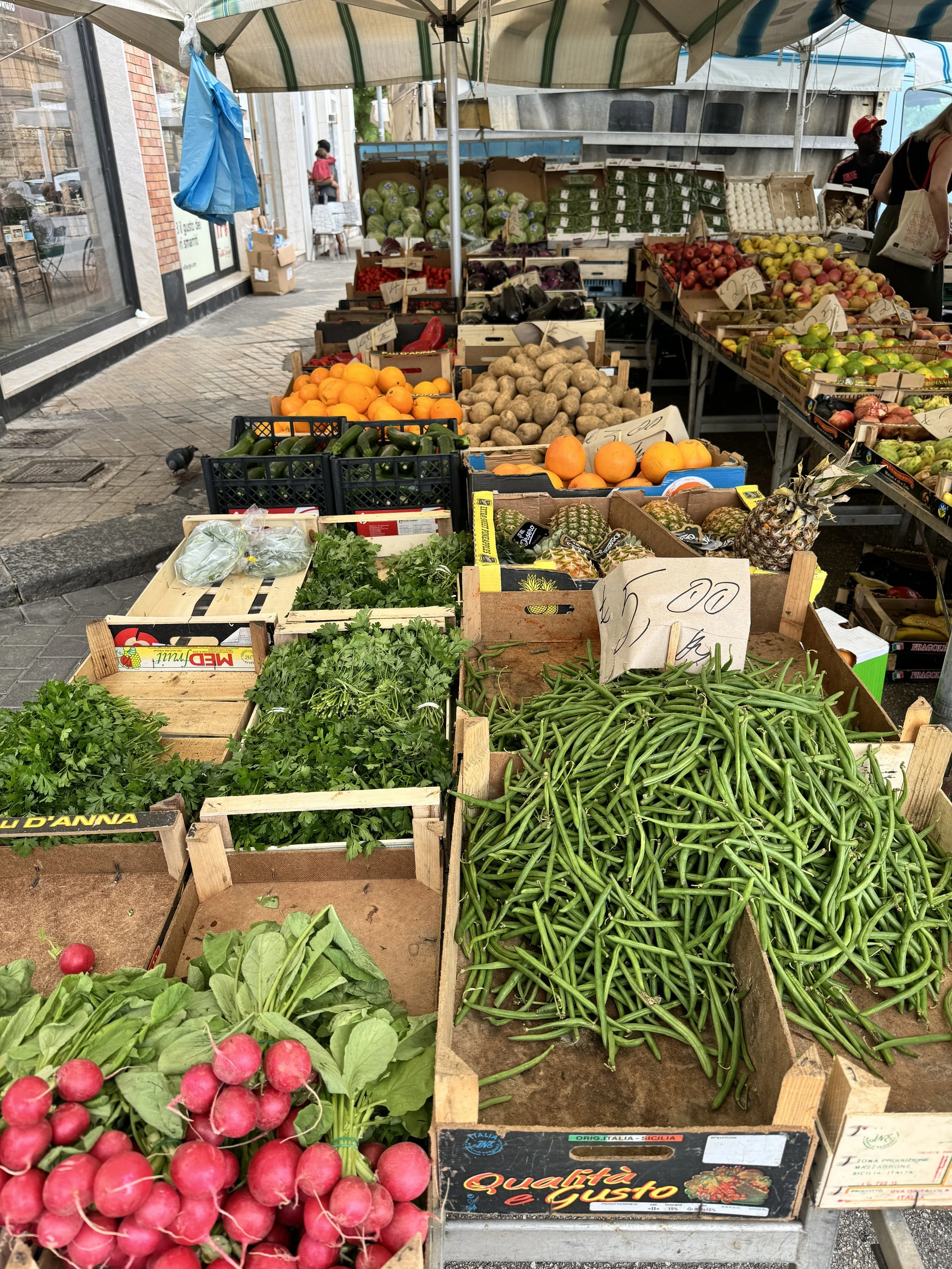 Food at a market in Ortigia, Italy.JPG