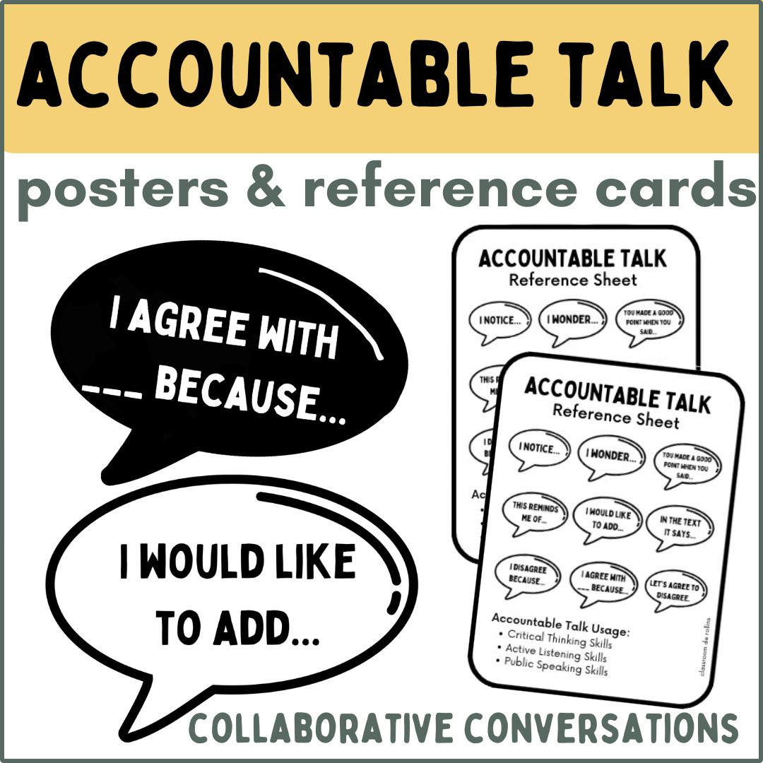 Sentes For Accountable Accountable Talk Sentence Starters (Posters & Handouts) — Jazz Rollins