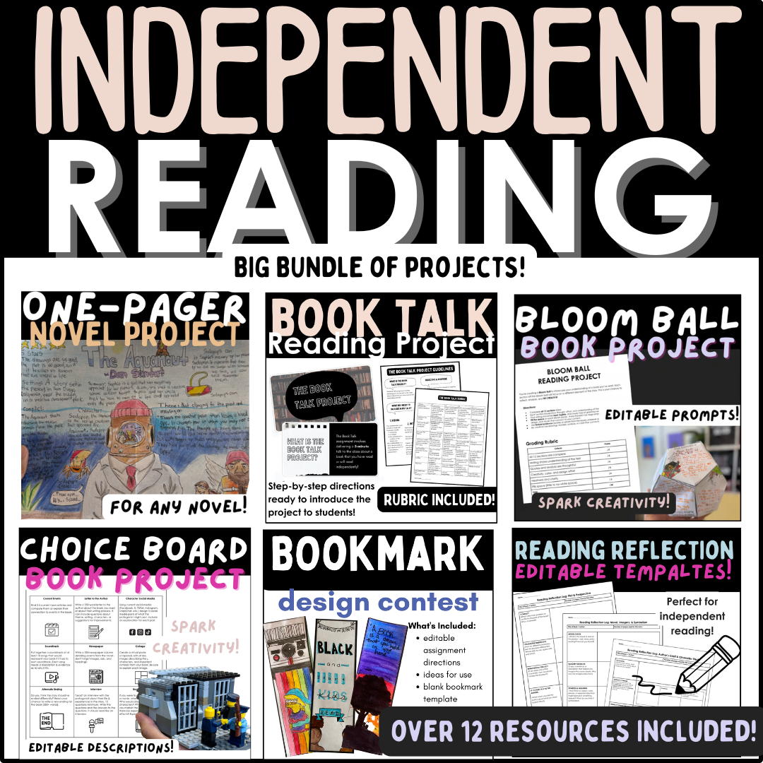 Reading Project Bundle | Book Projects | Middle & High School