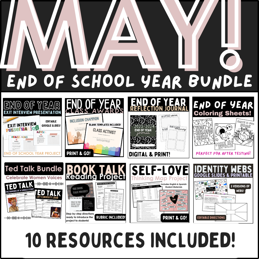 End of Year Project Based Bundle | SEL Middle and High School