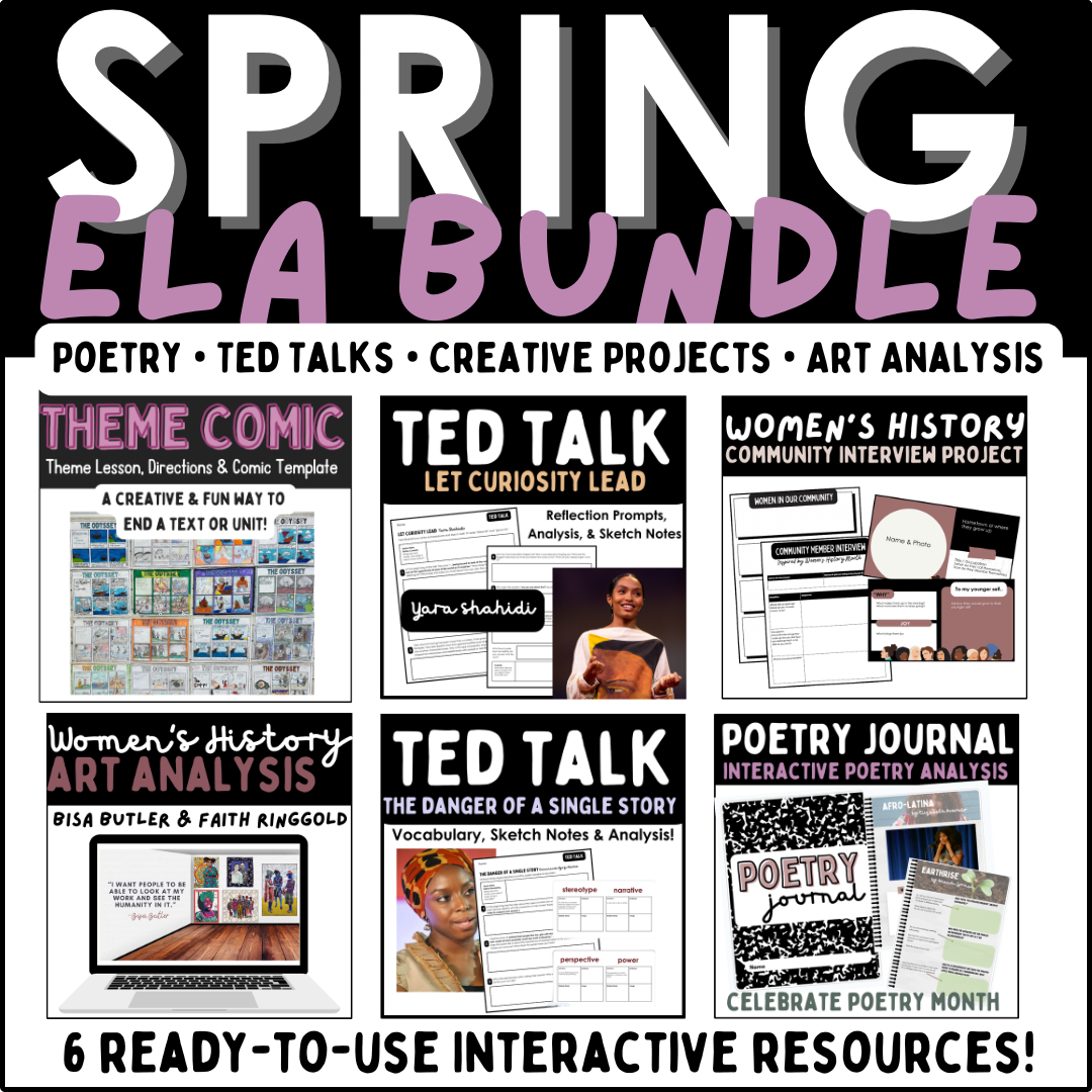 Spring ELA Bundle: Voice, Identity & Creative Expression (Middle & High School)