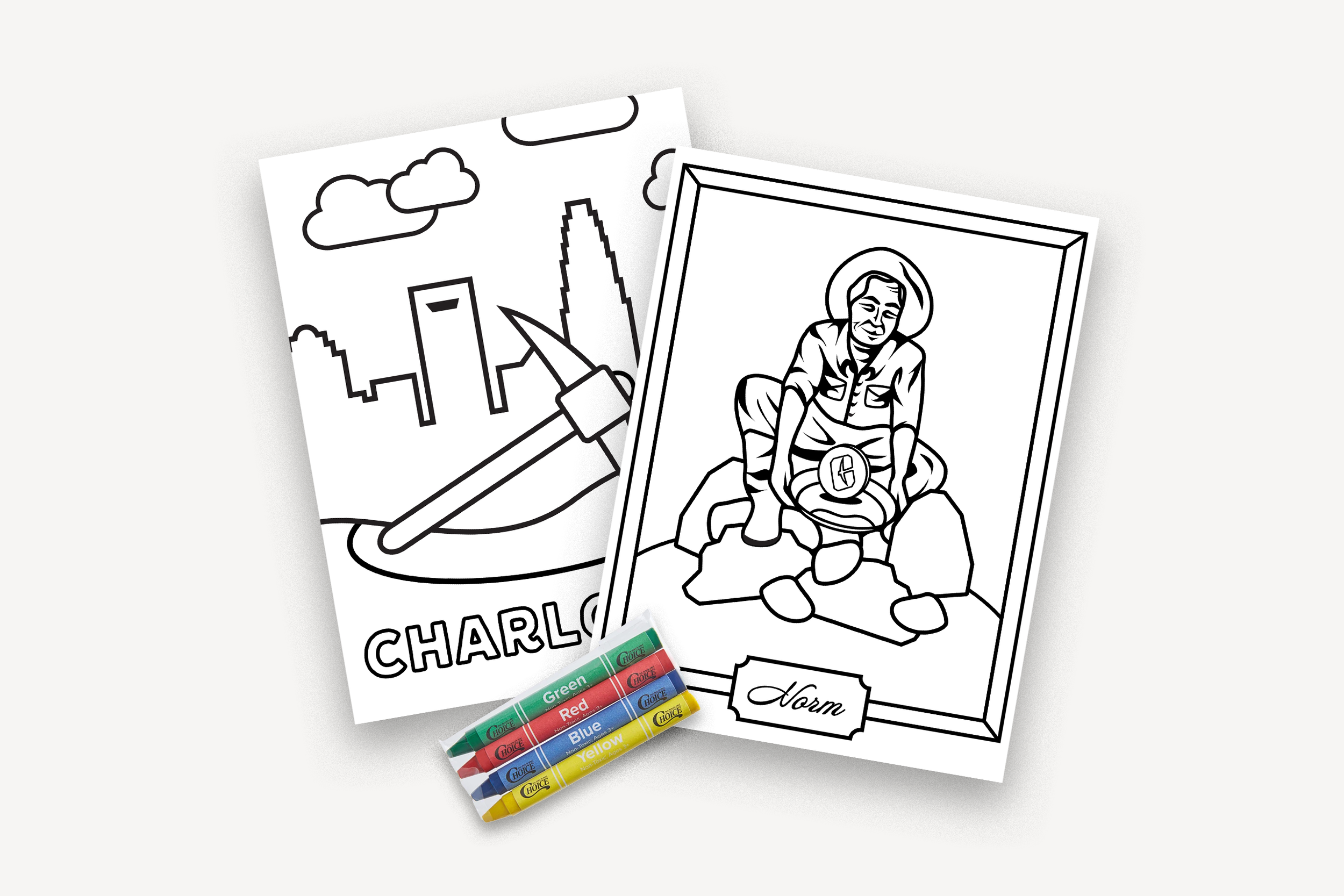 Coloring pages designed for UNC Charlotte