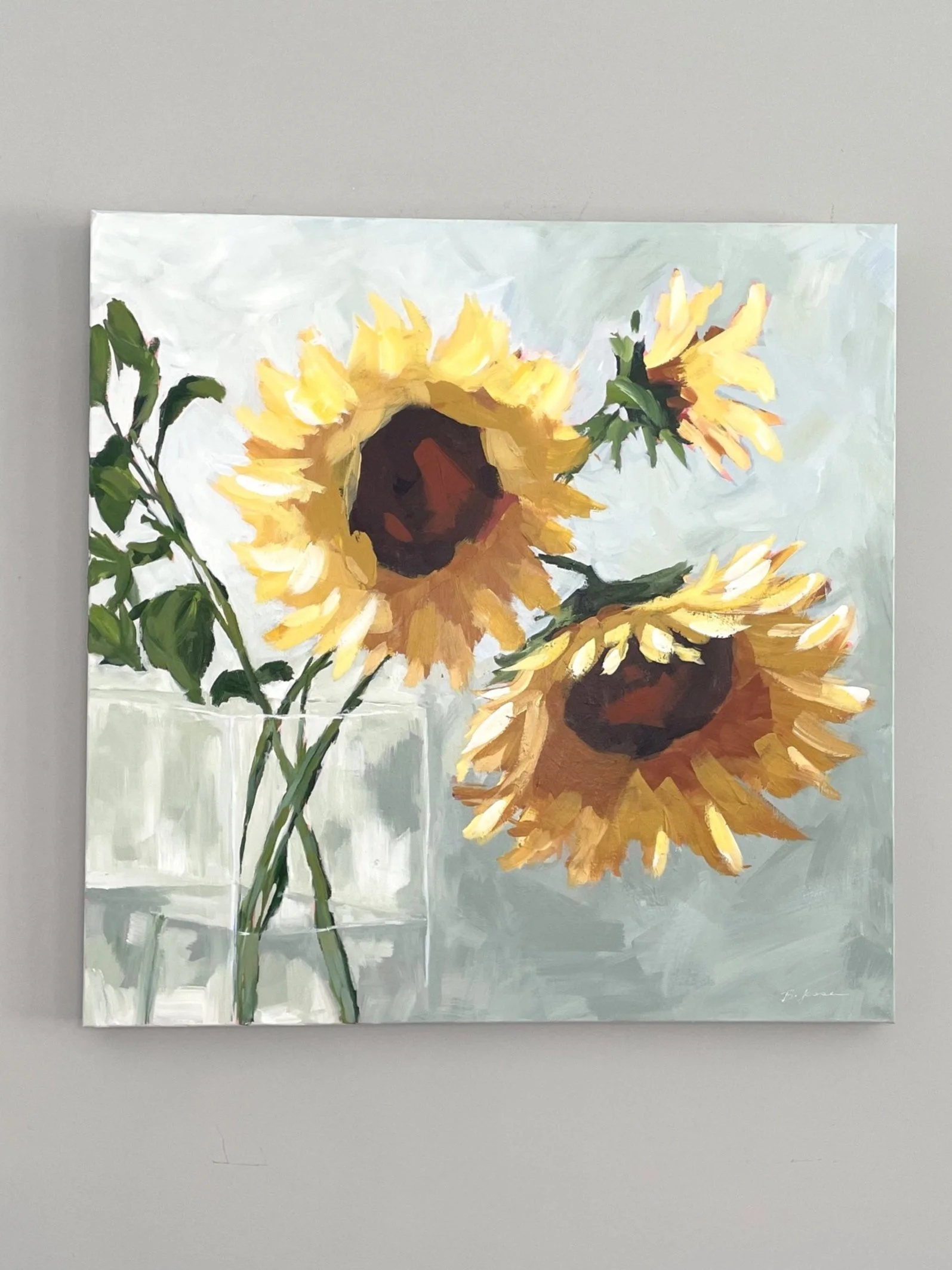 Here Comes The Sunflower//30"x30"//SOLD