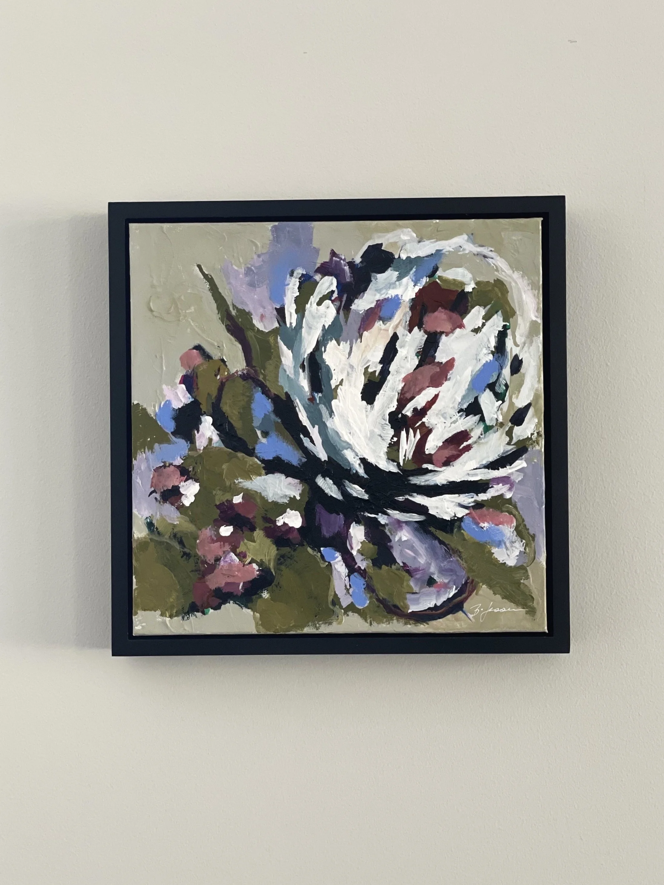 Protea #1//12"x12" Framed//$250