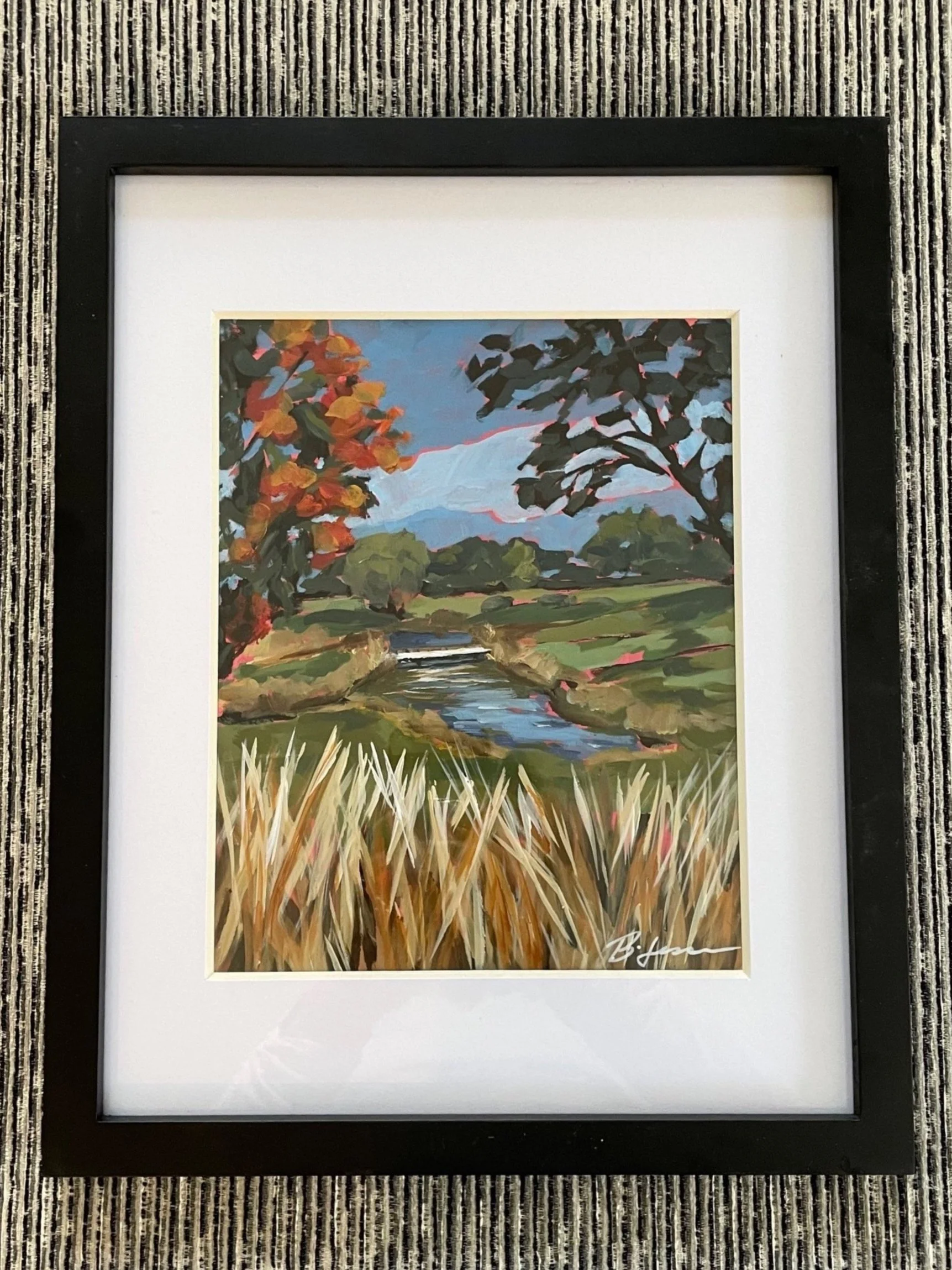 Hole 15 Somerset/12"x15" Framed//acrylic on paper-glass frame//$150