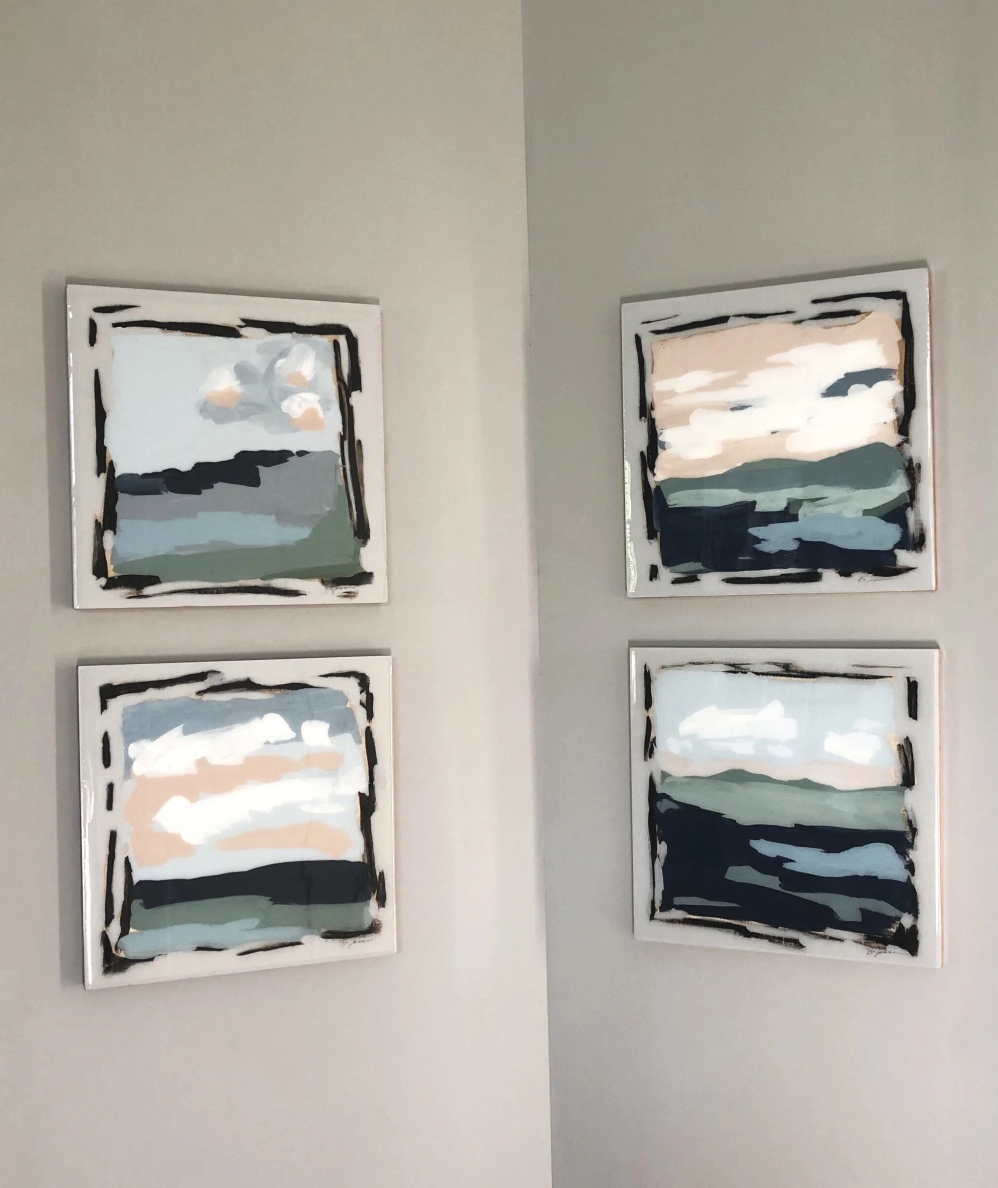 Blue By You//12"x12" wood panels with resin varnish// SOLD