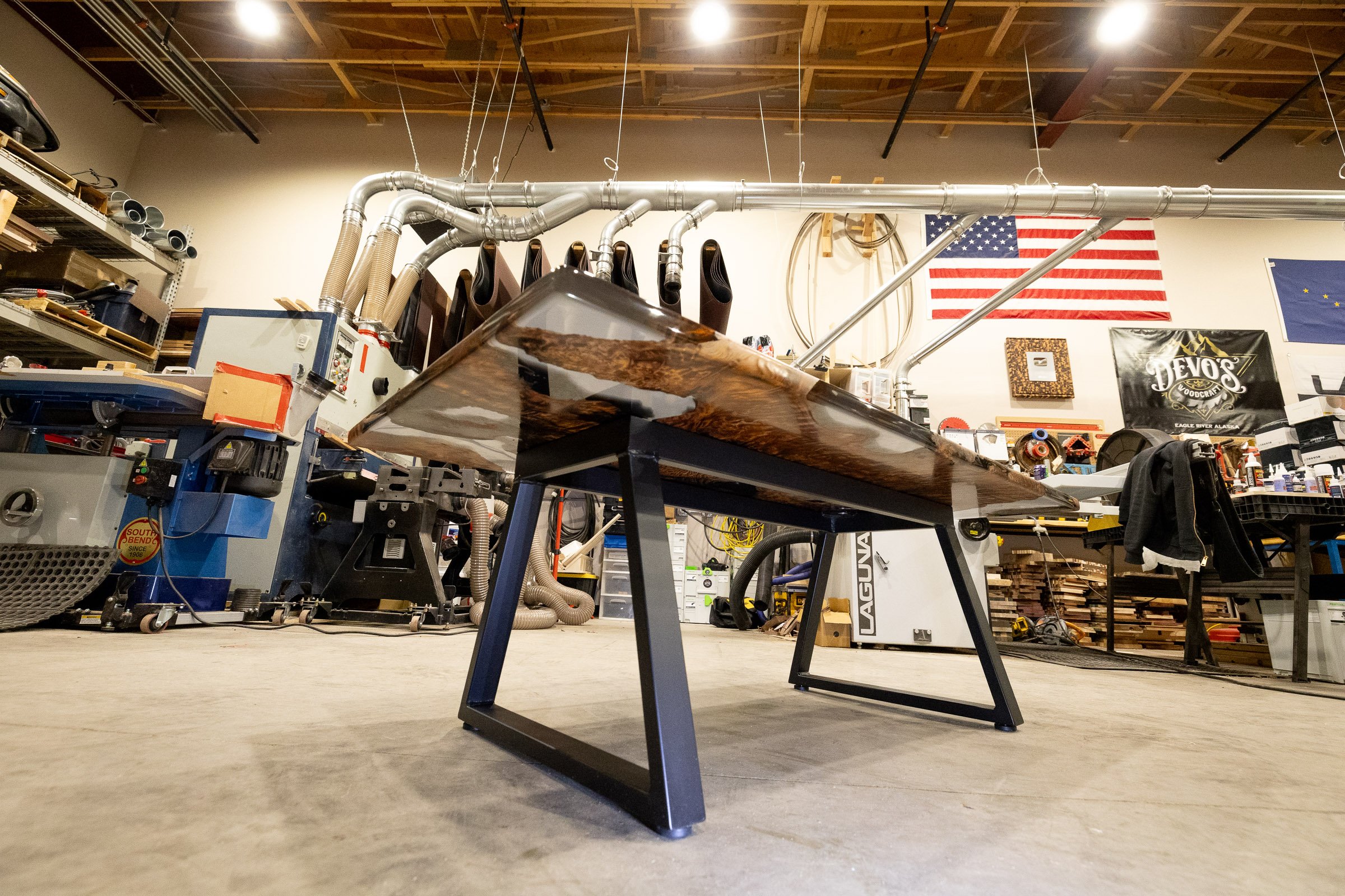 small industrial wood shop youtube play button