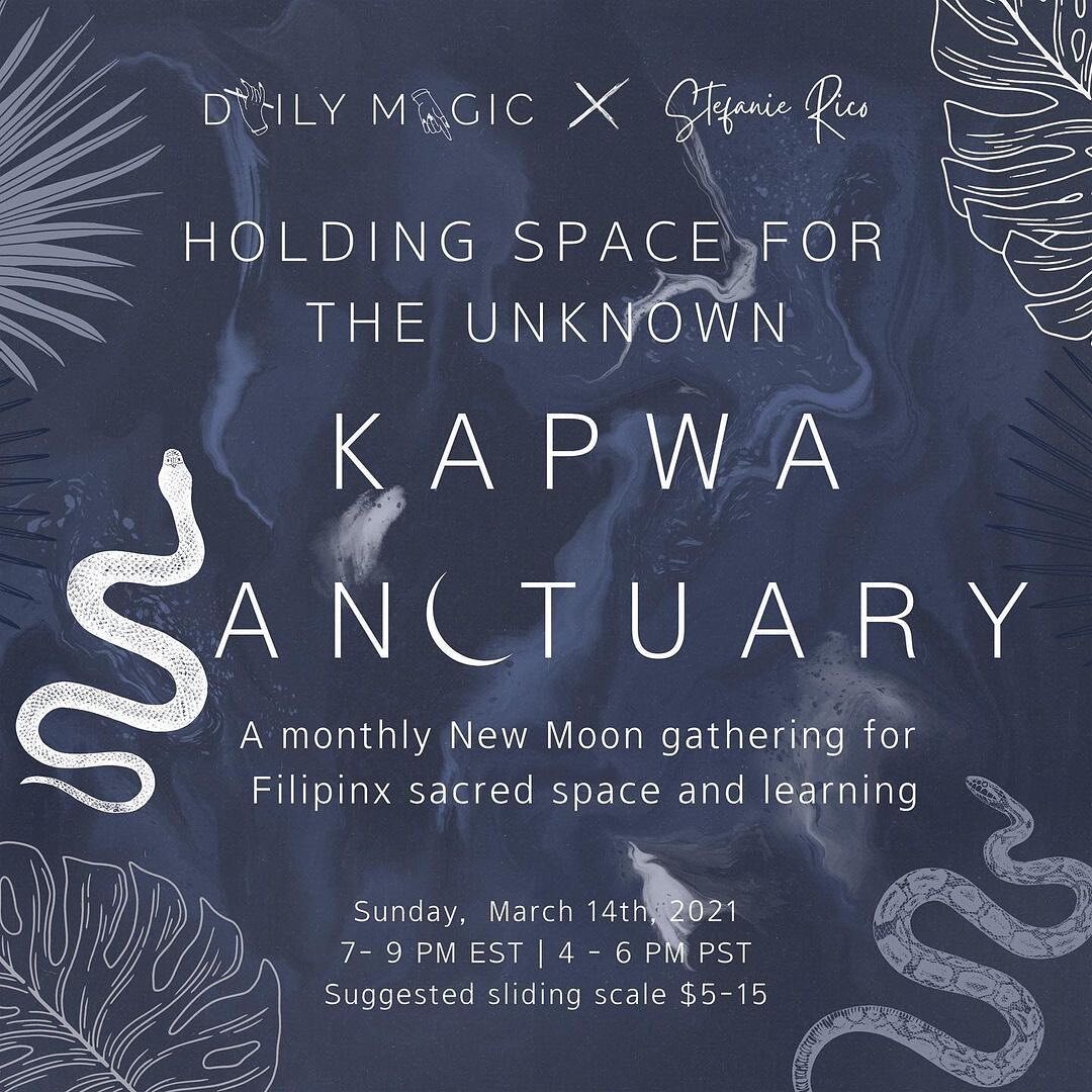 👁HOLDING SPACE FOR THE UNKNOWN👁
.
Our Kapwa Sanctuary in this month of March, we're exploring what it means to Hold Space for the Unknown. This is the month of rebirth with the Spring Equinox around the corner; there can be a feeling of hope yet st