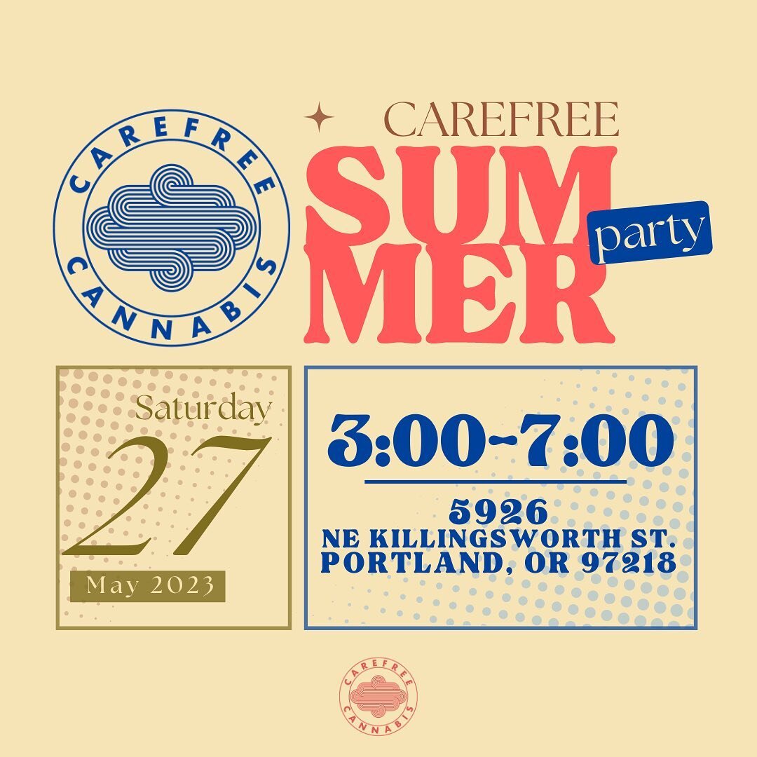 Carefree Summer - We are teaming up with @invoicepdx, @forestwolfkell, @creepinghardworldwide, @neatproductscompany, @therealtvcc, and @nelsoncompanyorganics May 27th from 3-7PM in NE Portland!

Featuring @theearwig22, @aerosolsmith, @birthtaxi, @hey