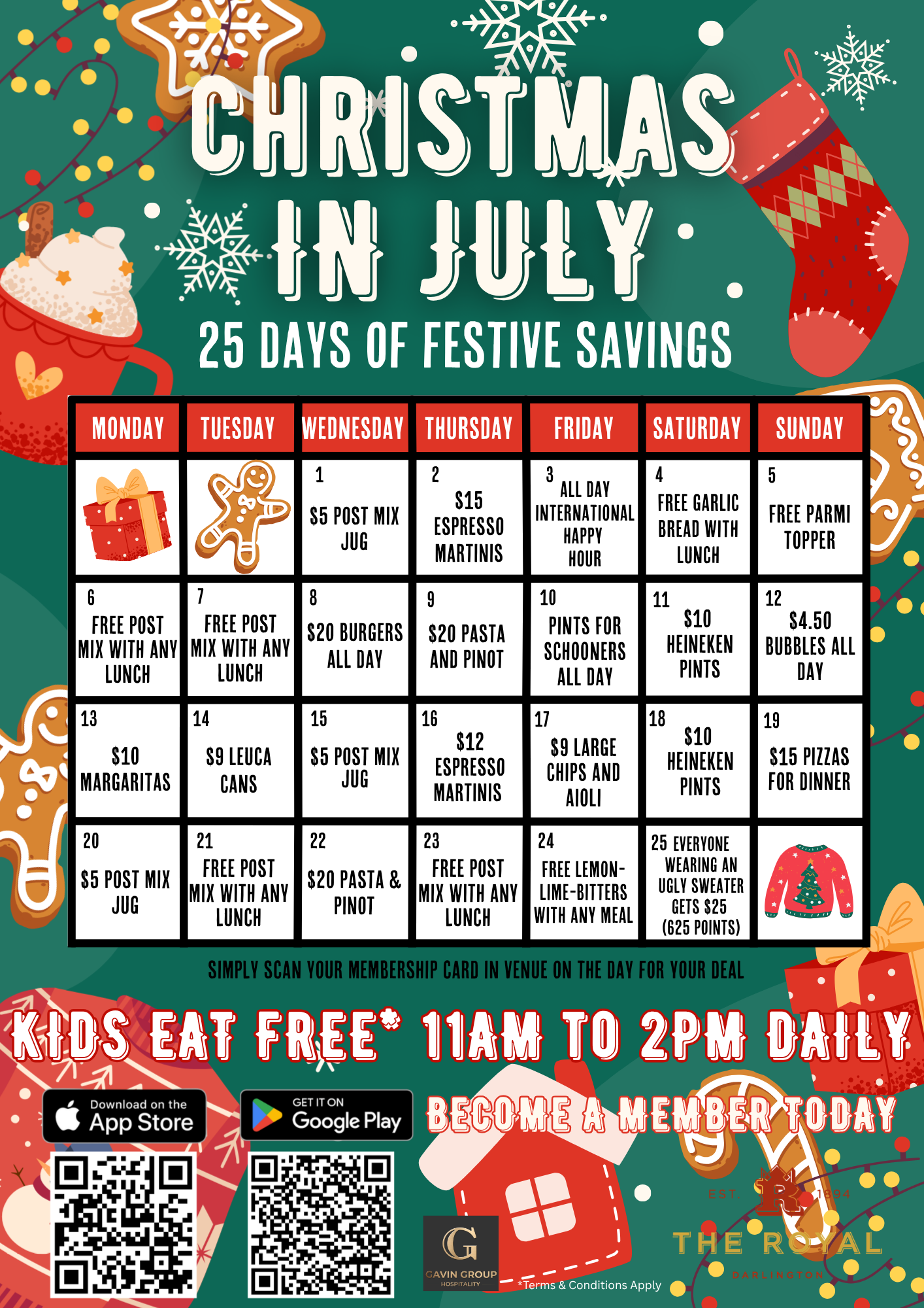 Christmas in July, 25 Days of Festive Savings at The Royal