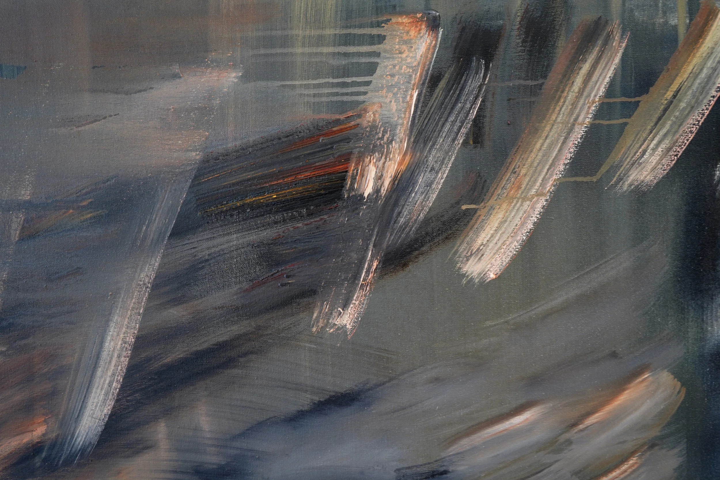 Owl Melodies, oil on canvas, 160 cm x 140 cm, 2023, detail, photo : Katarína Fremalová