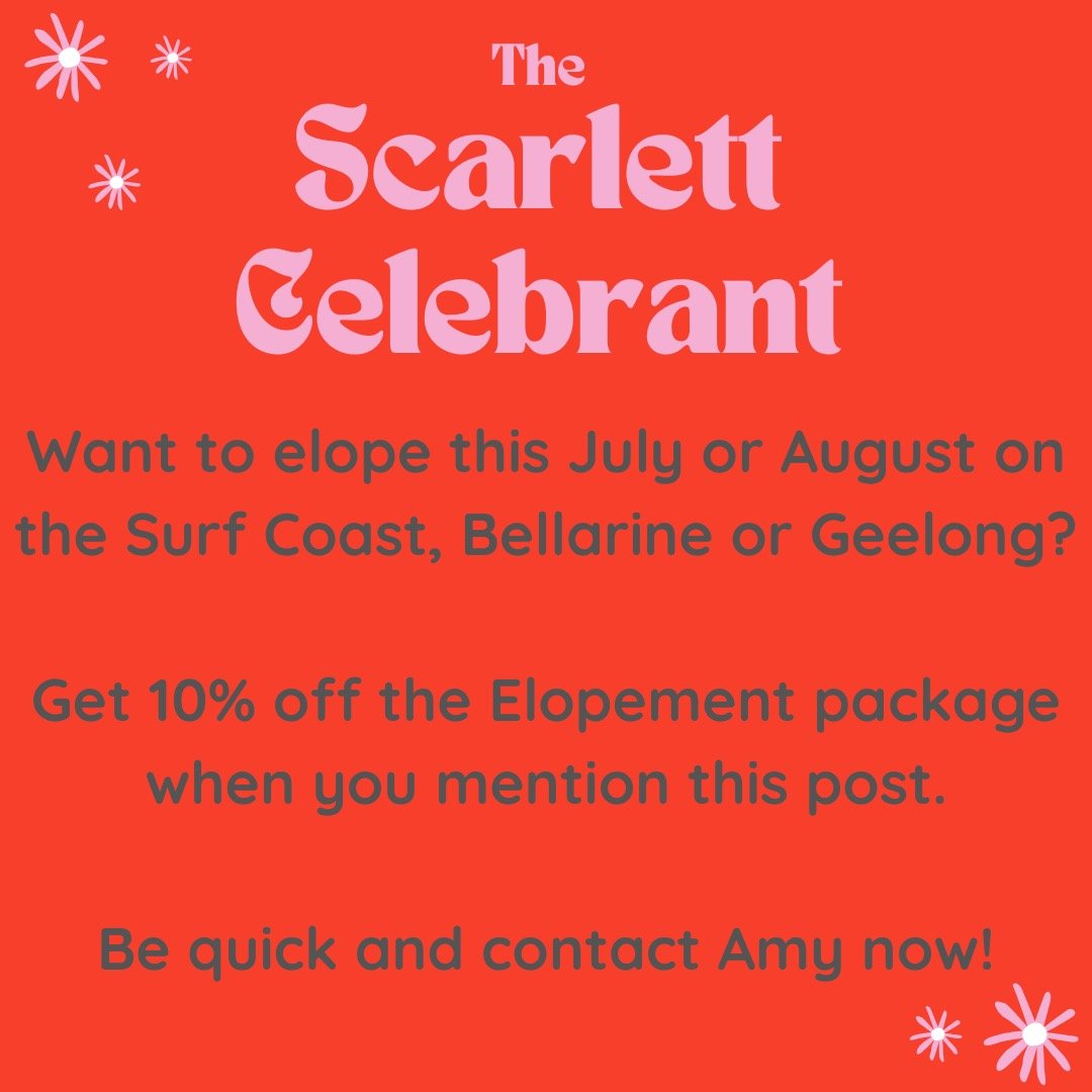 Want to elope this July or August? Contact Amy at hello@thescarlettcelebrant.com👏🔥🎉😘