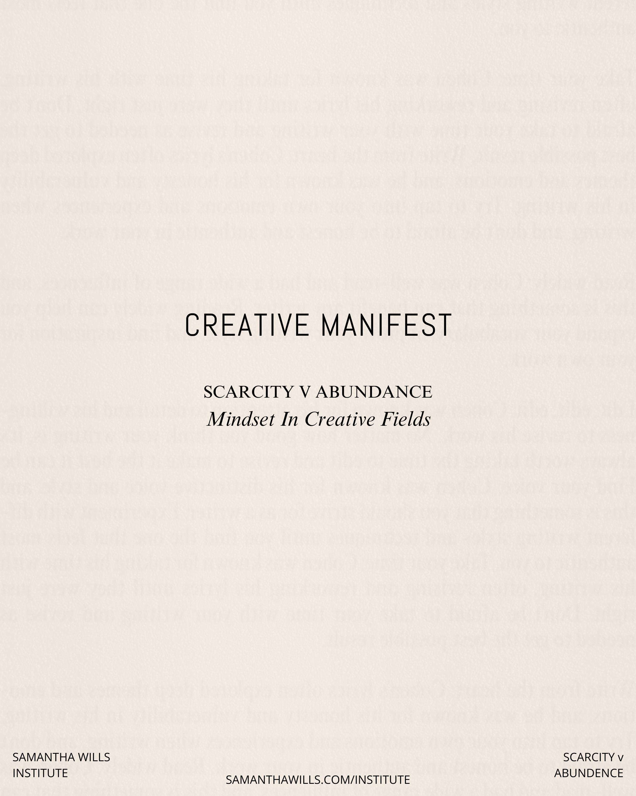 CREATIVE MANIFEST:The Role of Mindset — SAMANTHAWILLS.COM