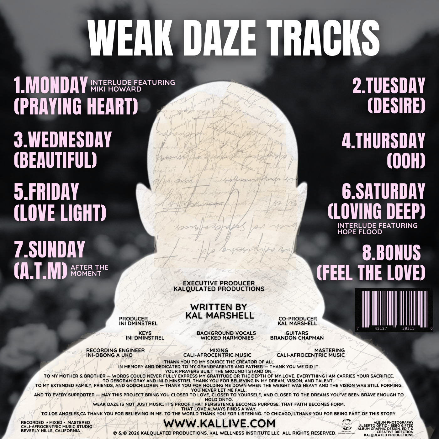 Kal Marshell Weak Daze Album Credit.PNG