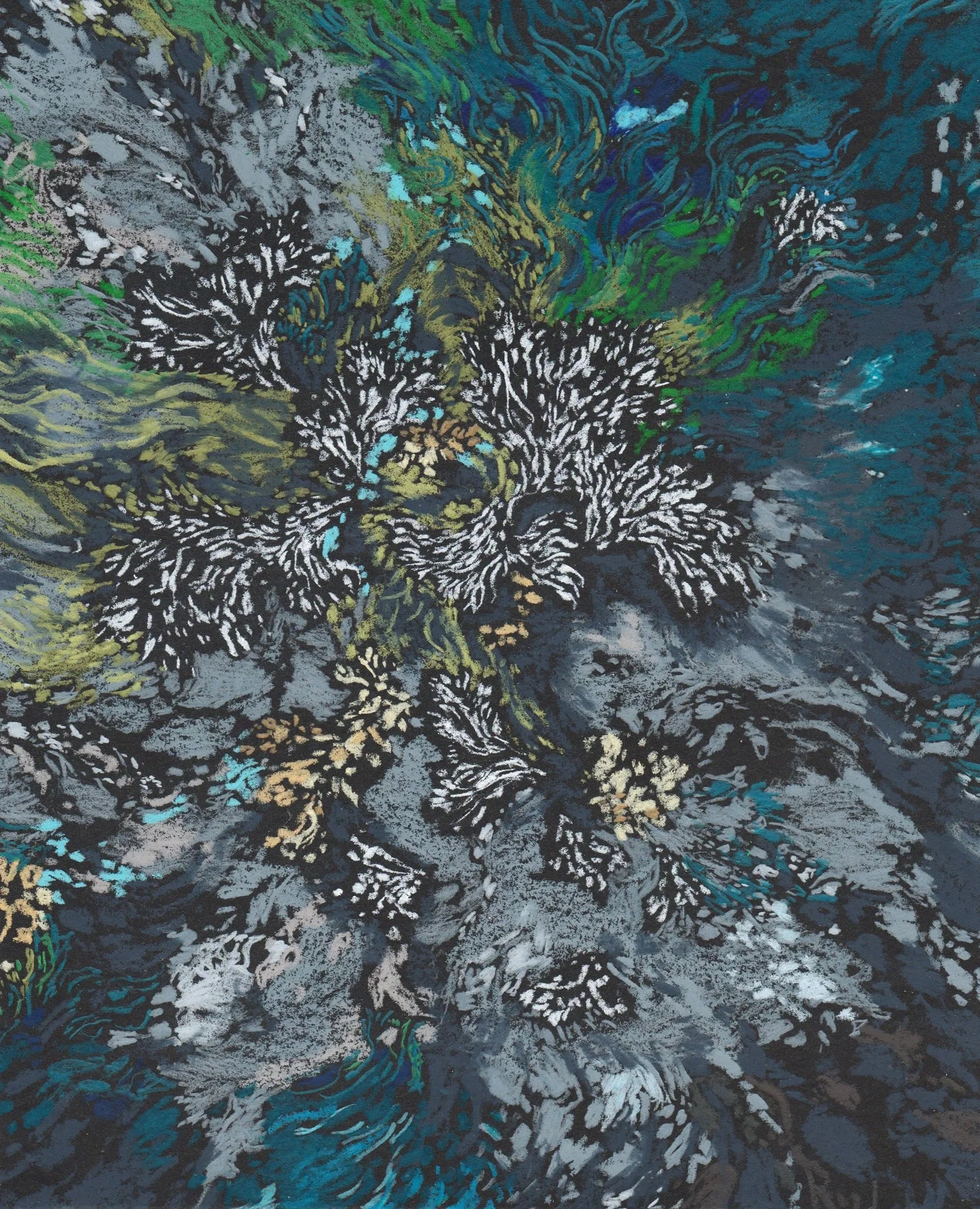   Woven Together   Water soluble crayons and coloured pencil on paper,&nbsp;18.5 x 23 cm, 2025,  For sale through New Blood Art 