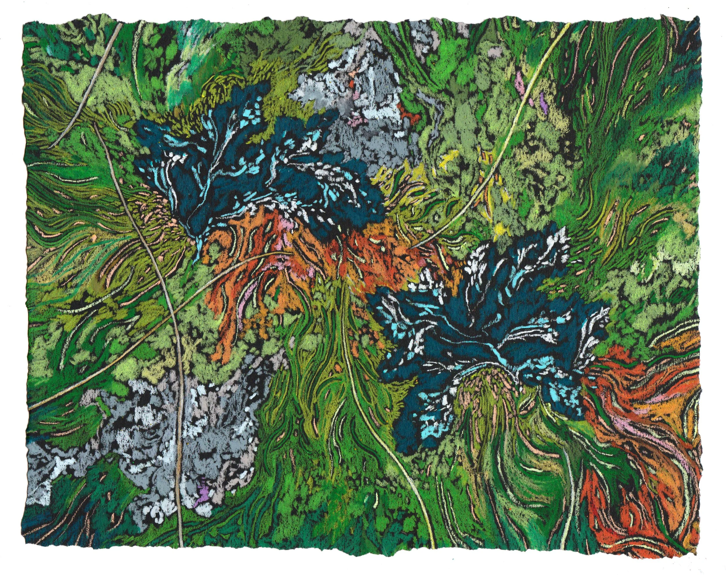   Of Earth and Silence   Crayon and coloured pencil on paper, 18.5 × 23 cm, 2026, £195 