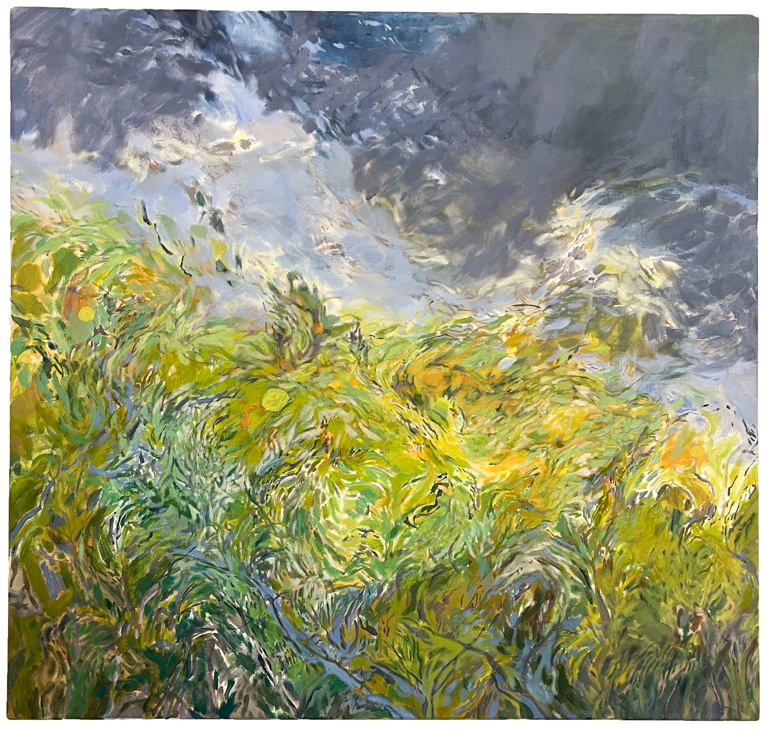   The Land Dancing with Light   Acrylic on canvas, 90 × 90 cm, 2026, £1175 
