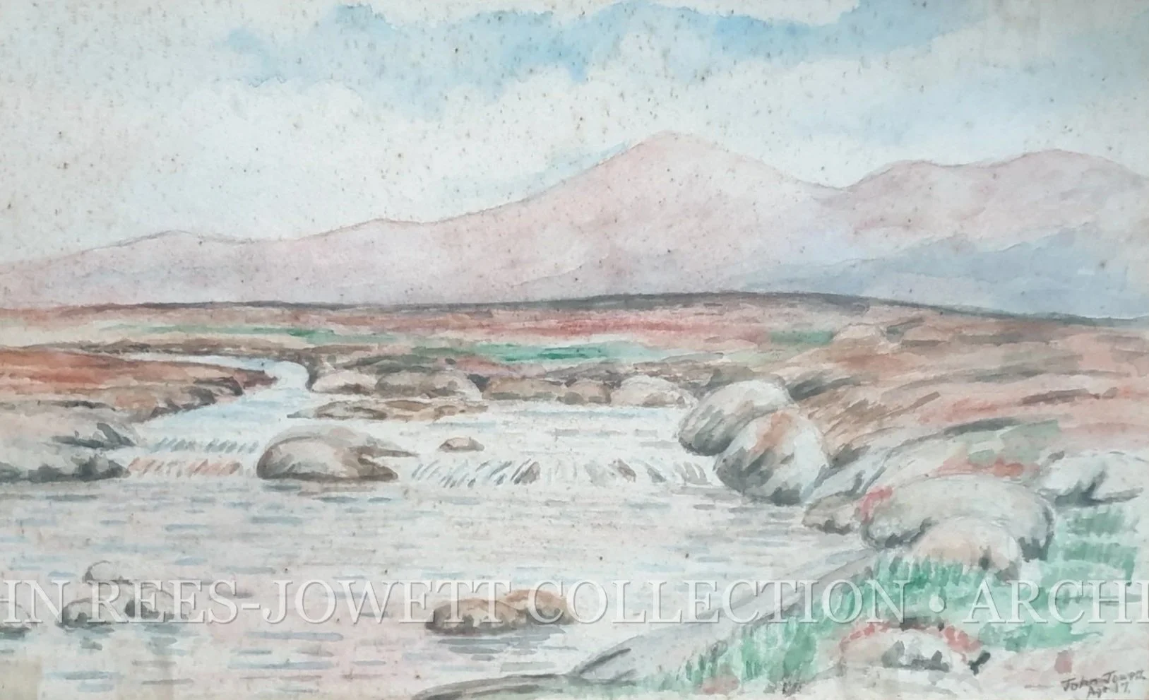 Killarney

An early watercolour, painted aged approximately 17.

John Rees-Jowett.

Painted when Rees-Jowett was still a teenager, this atmospheric view of Killarney, Ireland offers a rare glimpse into the beginnings of an artistic life that would co