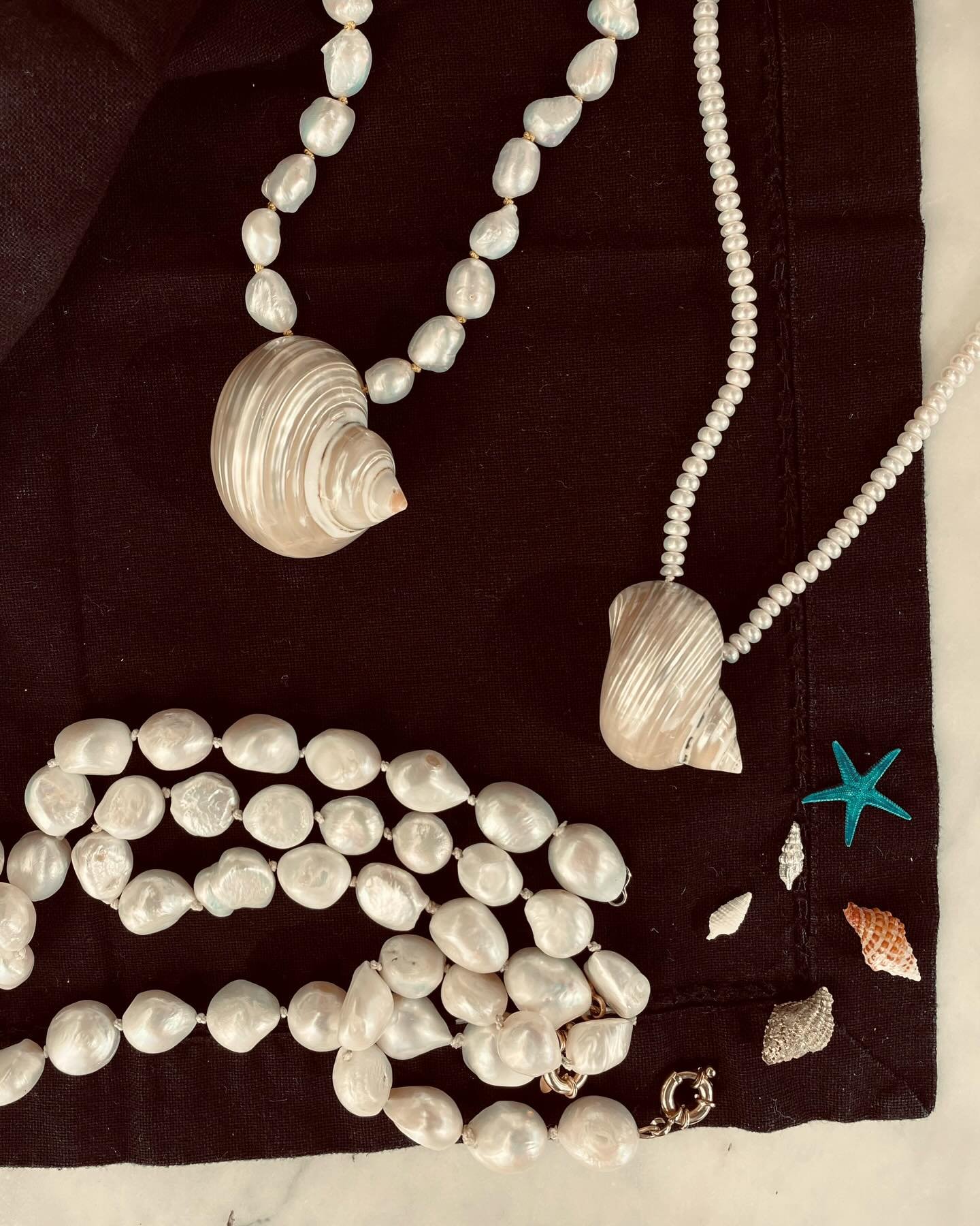 Design process of our new fresh water pearl range 🐚 
First styles available at NOAH. 

All unique one of a kind made in Cape Town. 

#pearl #necklesses #freshwaterpearls #capetown #tamboerskloof #southafrica #smallluxuryhotels #treatyourself #happin