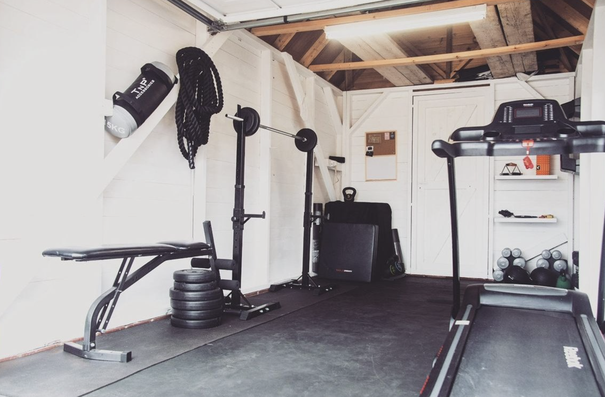 Emma Haymes' small converted garage back in 2018 where she started personal training in Wimborne.