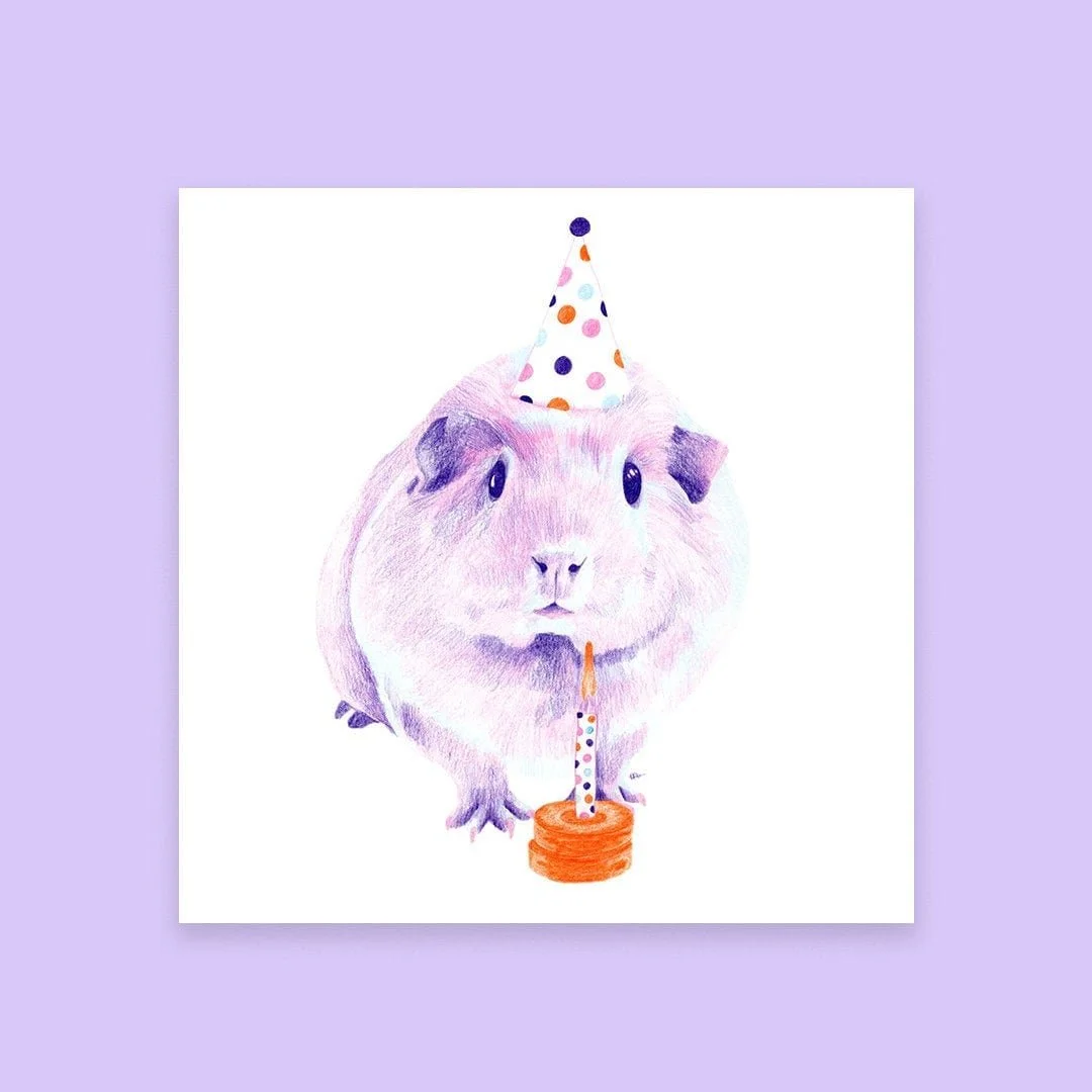 Guinea pig greeting card. Surprise someone you love with this cute guinea pig greeting card.
