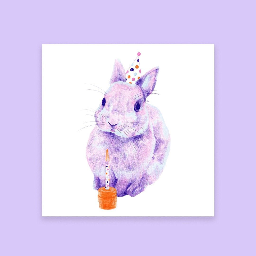 Rabbit greeting card. Surprise someone you love with this cute rabbit greeting card.