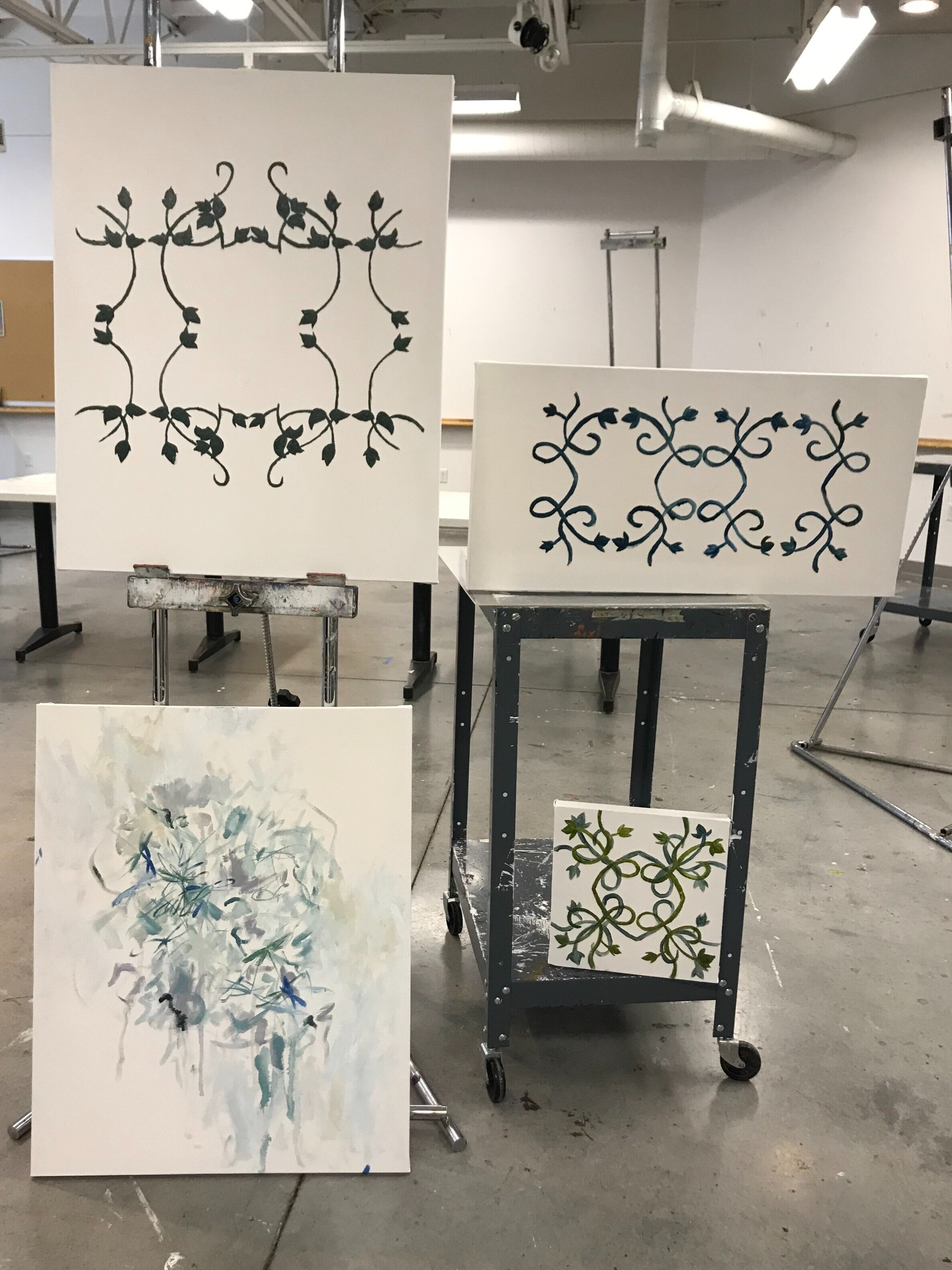 oil painting experiments in the studio