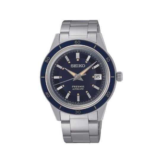 Seiko Presage Style 60s Automatic Blue Dial Stainless Steel Bracelet Watch  - SRPG05J1 — The Jewellery & Watch Company