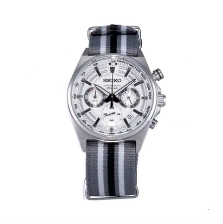 Seiko Gents Quartz Chronograph Grey NATO Strap Watch - SSB401P1 — The  Jewellery & Watch Company
