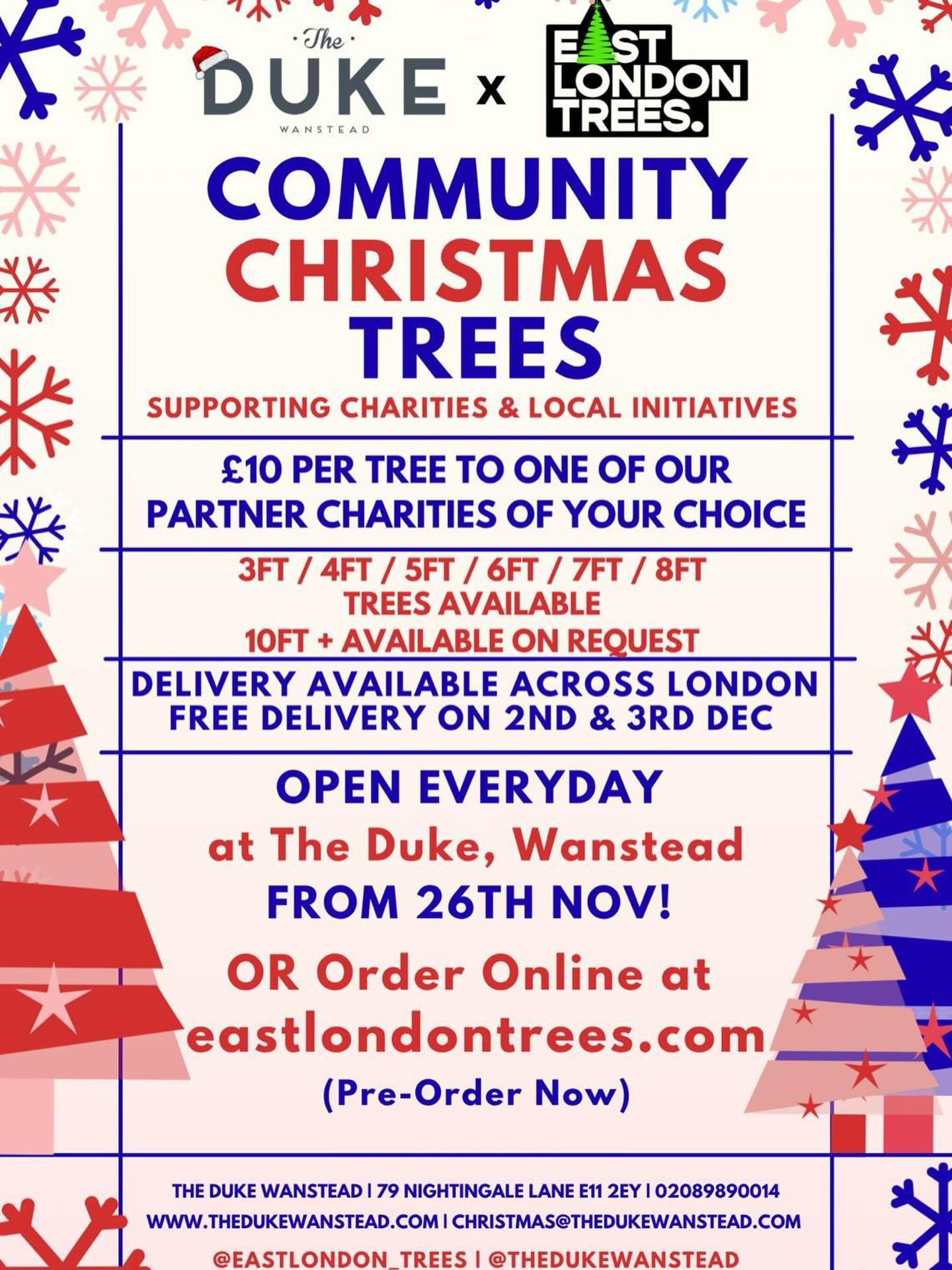 🎄🎄It&rsquo;s time! Order your Christmas Tree Now with &pound;10 per purchase going to charity and @e11holy is so blessed to be a chosen charity through Community Food Share🎄🎄🎄 

East London Community Christmas Trees are back and ready to bring t