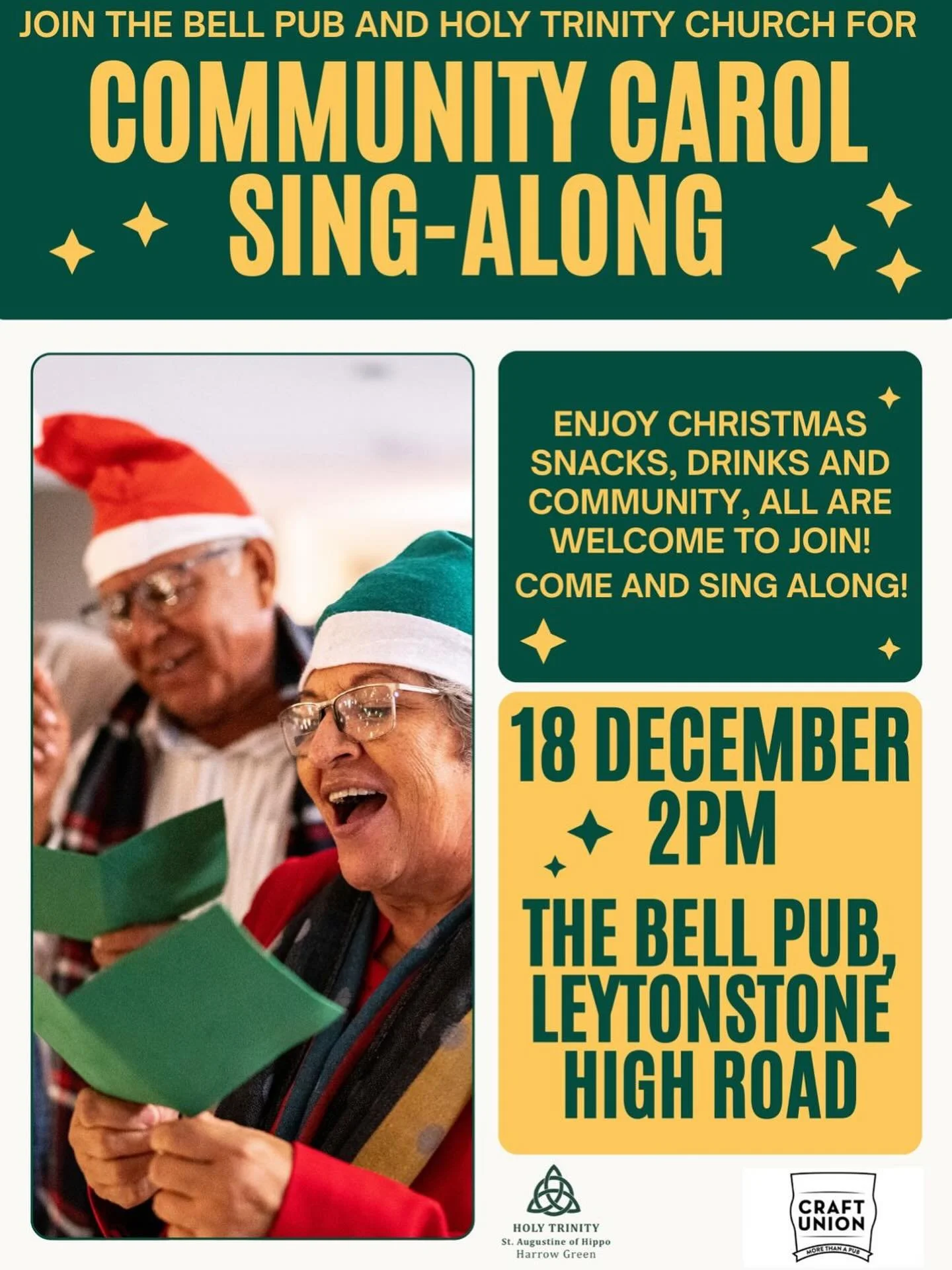 ✨ COMMUNITY CAROL SING-ALONG ✨

🤔 Did you know that carol singing has its roots in celebration of light through song and dance that happened during the winter solstice - it celebrated light and returning life! 
AND 
Singing aloud with others is prov
