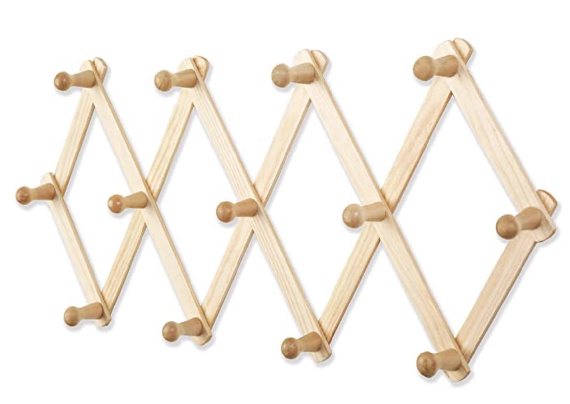 Accordion Style Wall Wood Rack