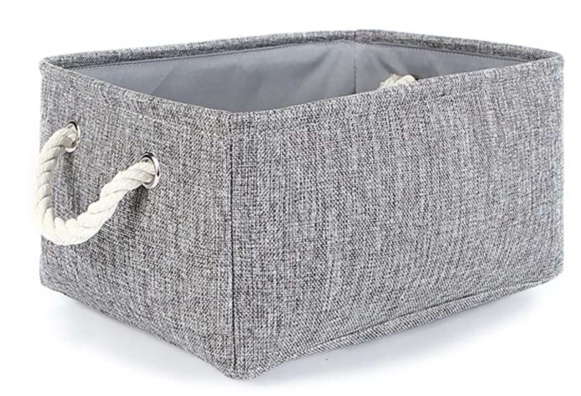 Small Grey Linen Bin